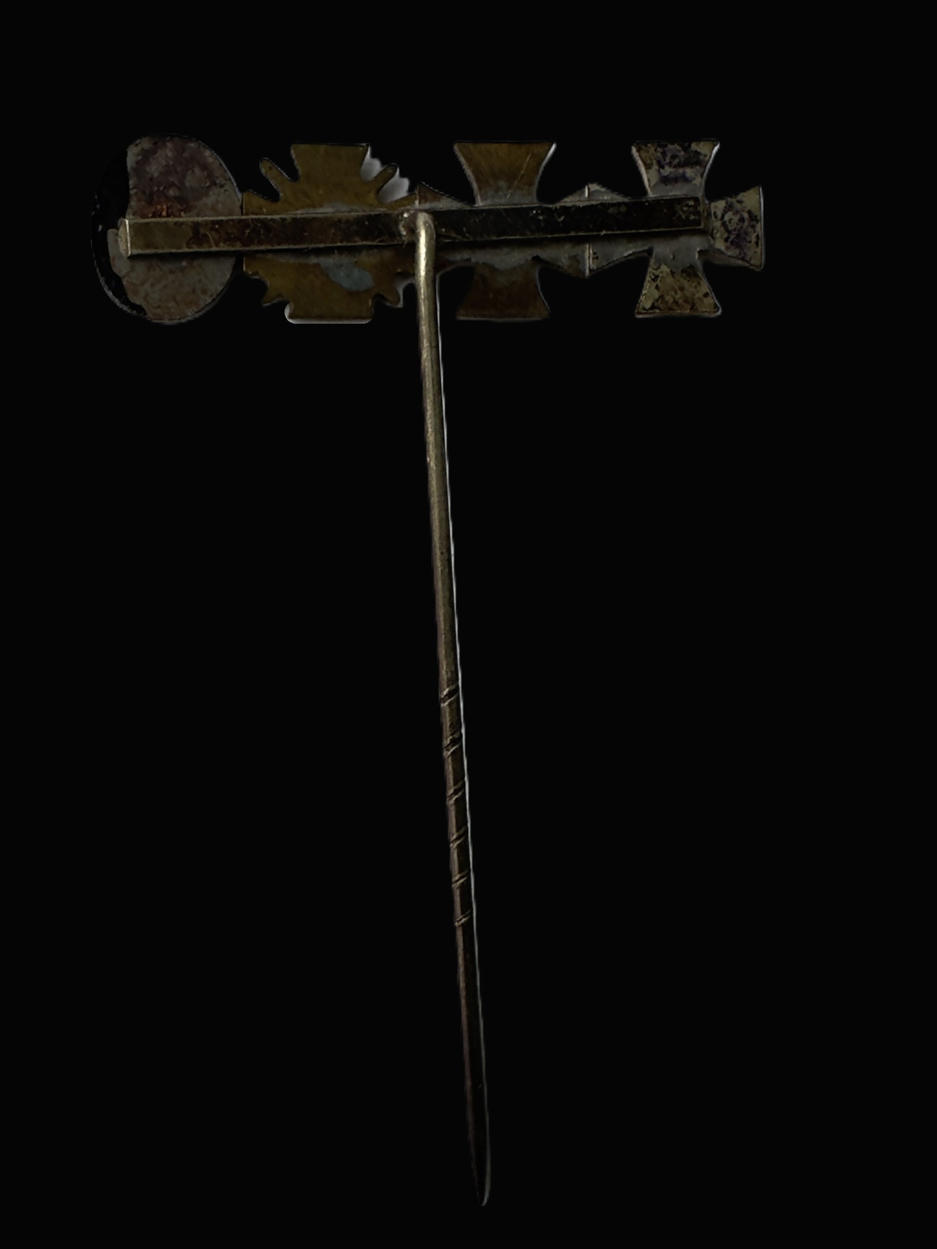 German WWI Iron Cross, Oldenburg and Wound Badge Stickpin