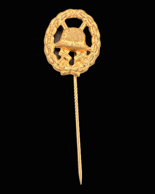 WWI German Wound Badge Miniature Stickpin – Gold Grade