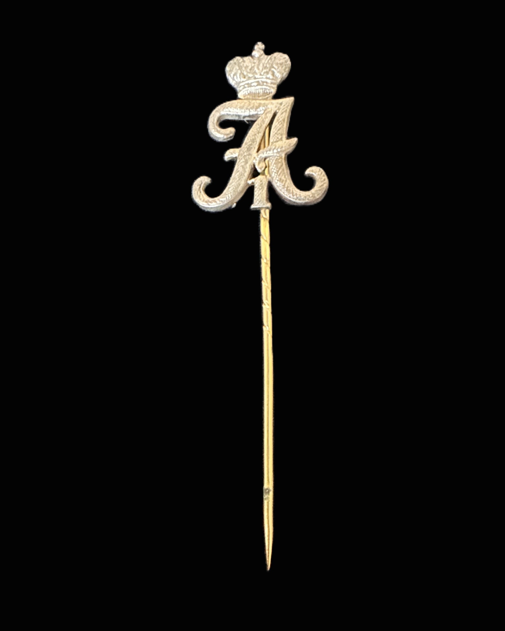 Prussian Royal Cypher Stickpin for Empress Augusta, Consort of Kaiser Wilhelm I