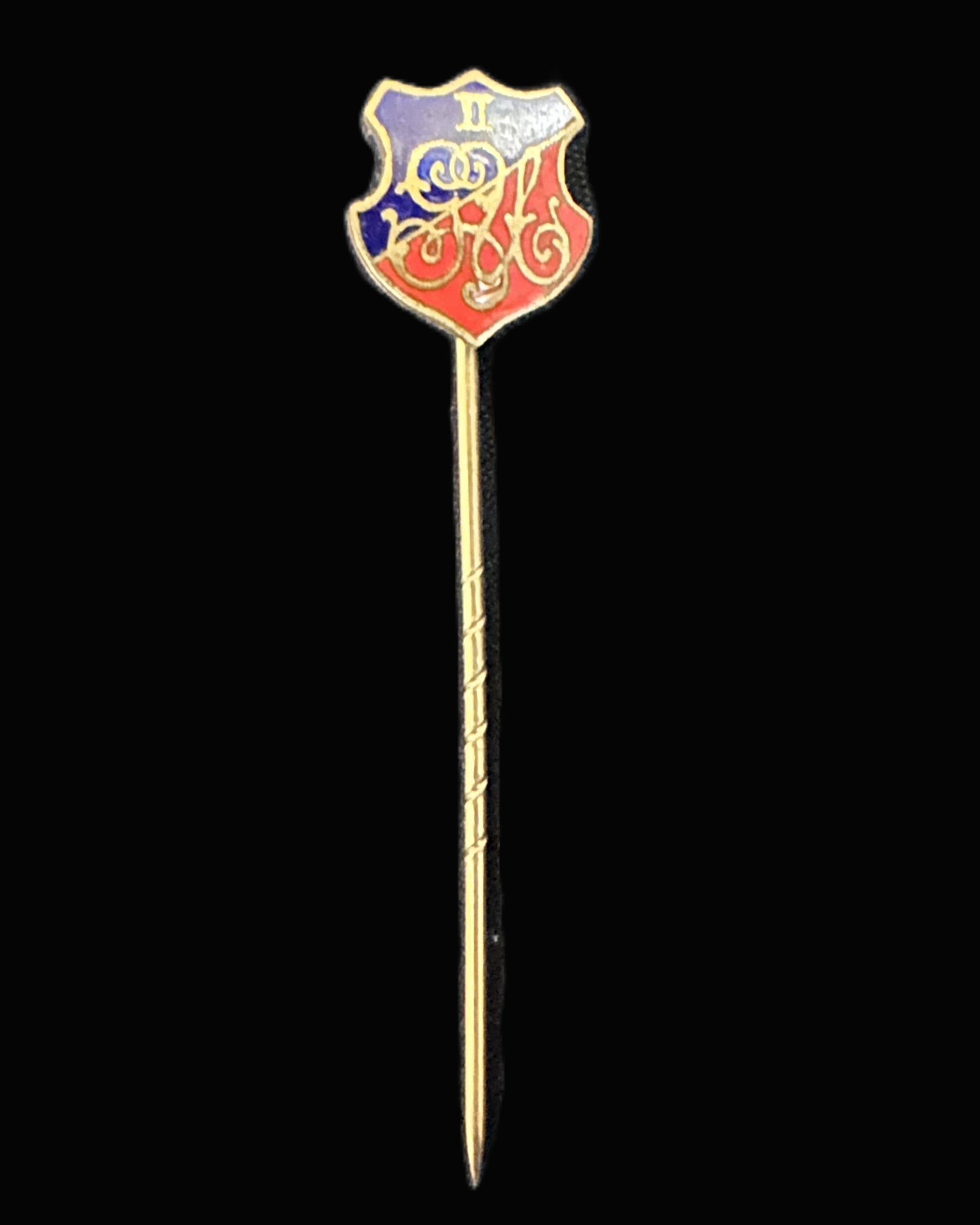 Imperial German Patriotic Enameled Shield Stickpin, Pre-WWI/WWI Era