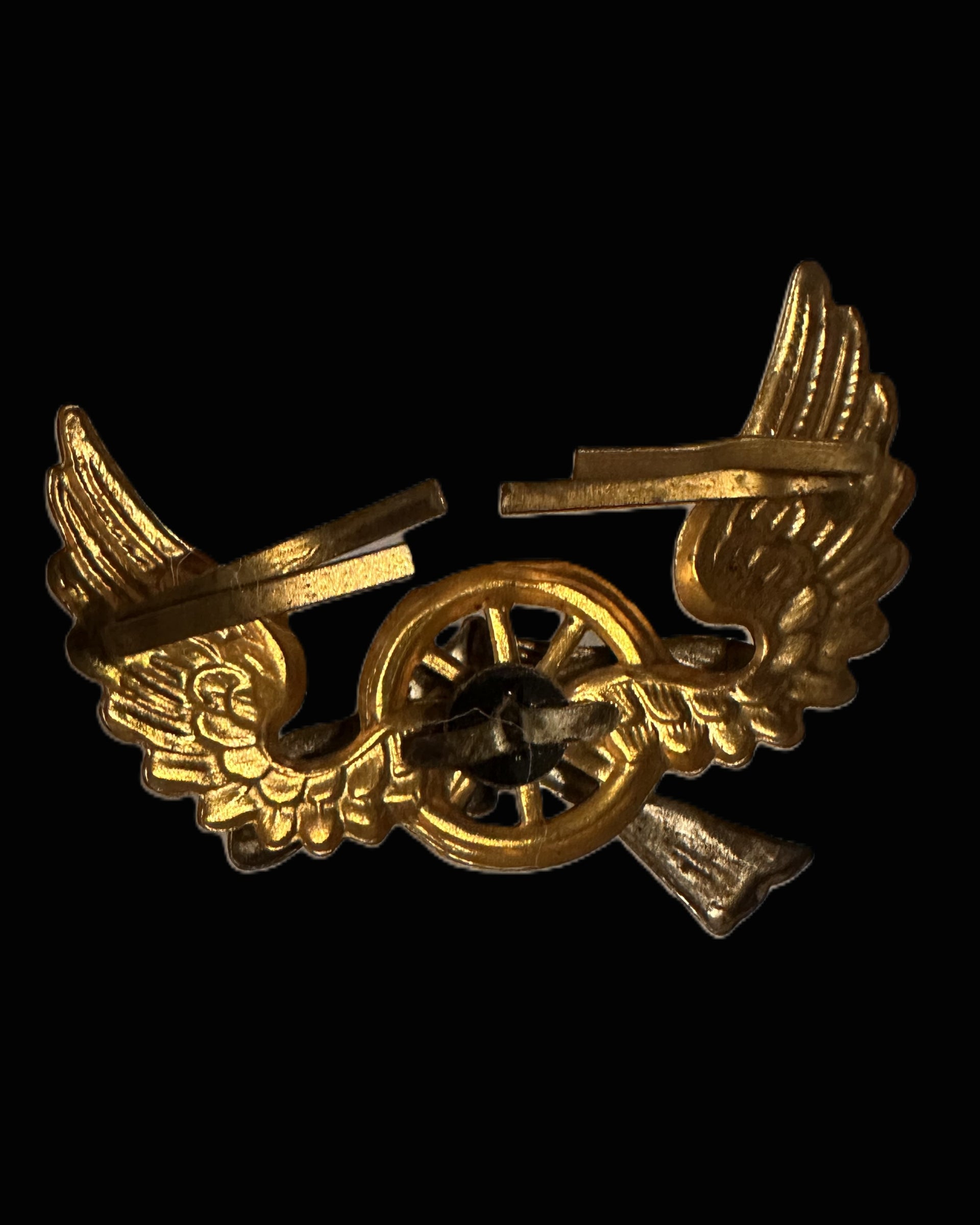 Imperial German Winged Wheel Cap Badge With Eagle And Rifle