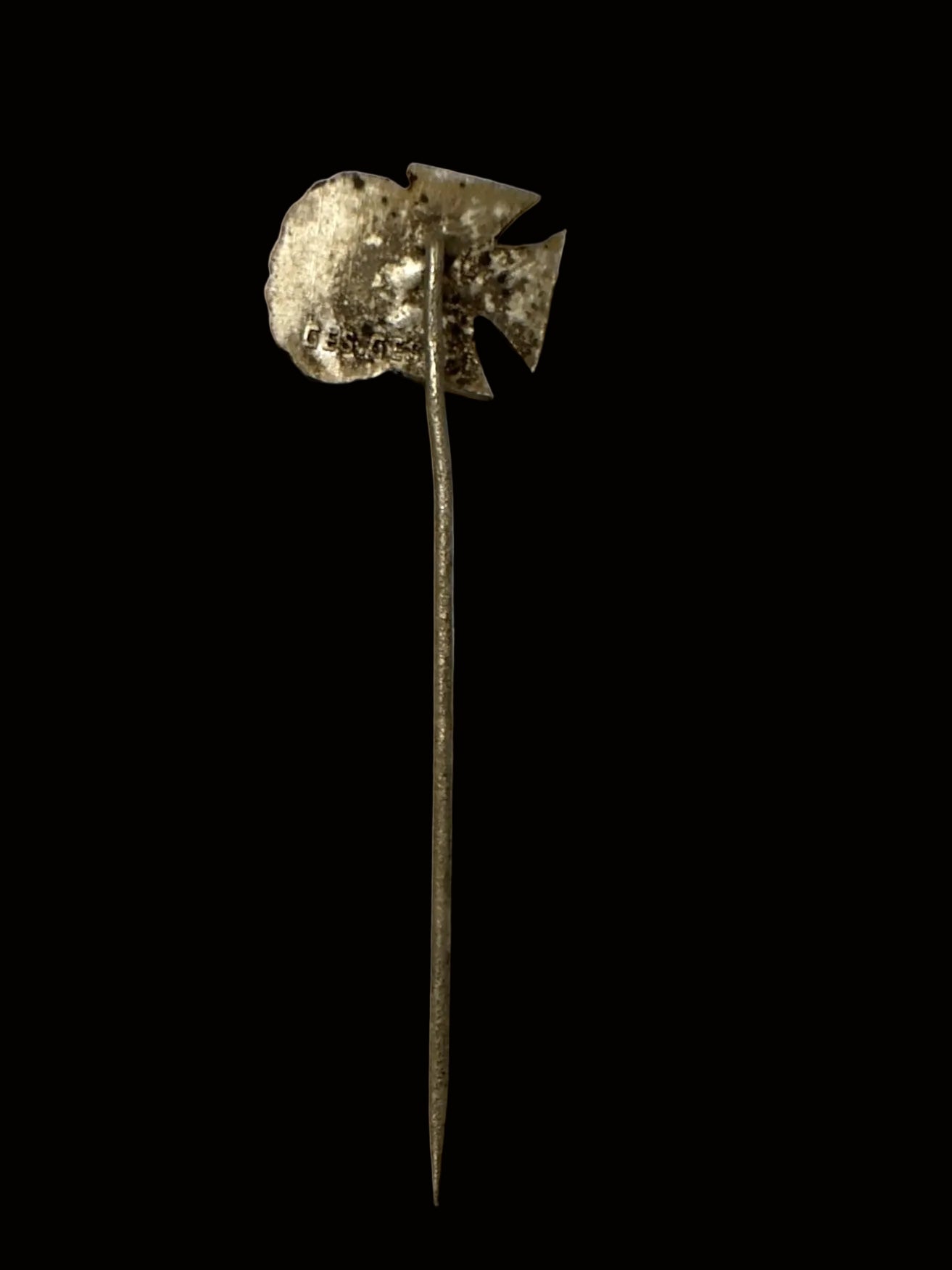 WWI Imperial German Patriotic Stickpin 1914 Iron Cross and Pickelhaube in Wreath