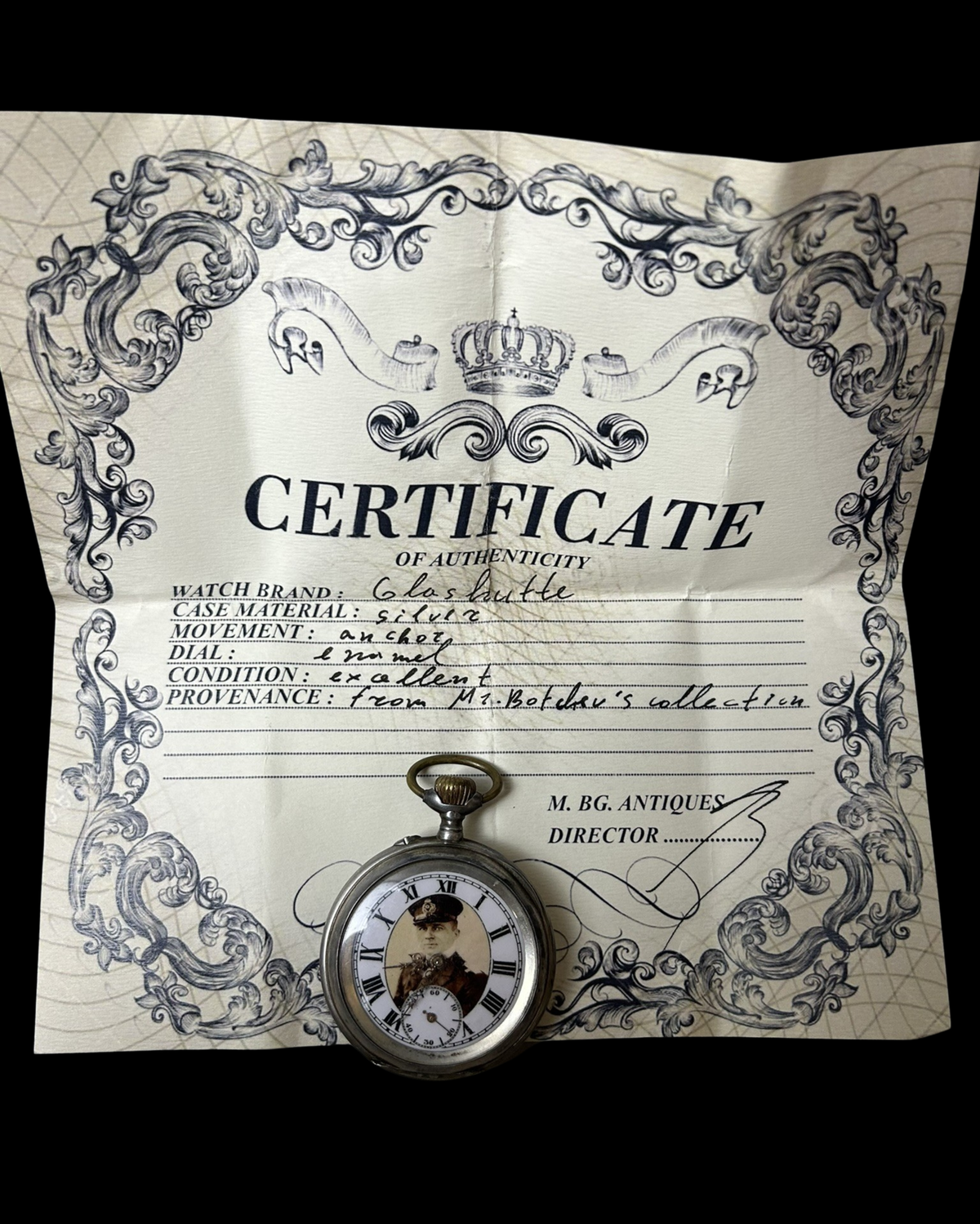 WWI Glashütte Silver Pocket Watch – Lothar von Arnauld de la Perière