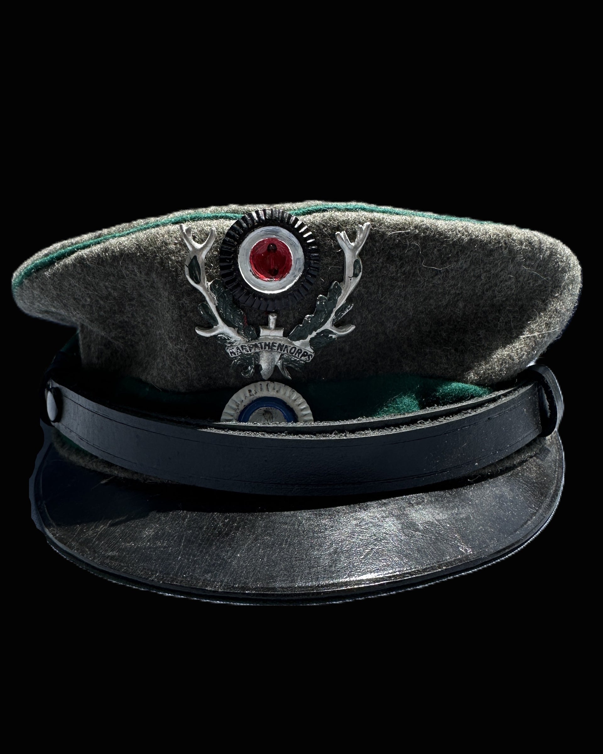 Imperial German Jaeger Schirmmutze 1.J.B. 1915 w/Karpathenkorps Badge