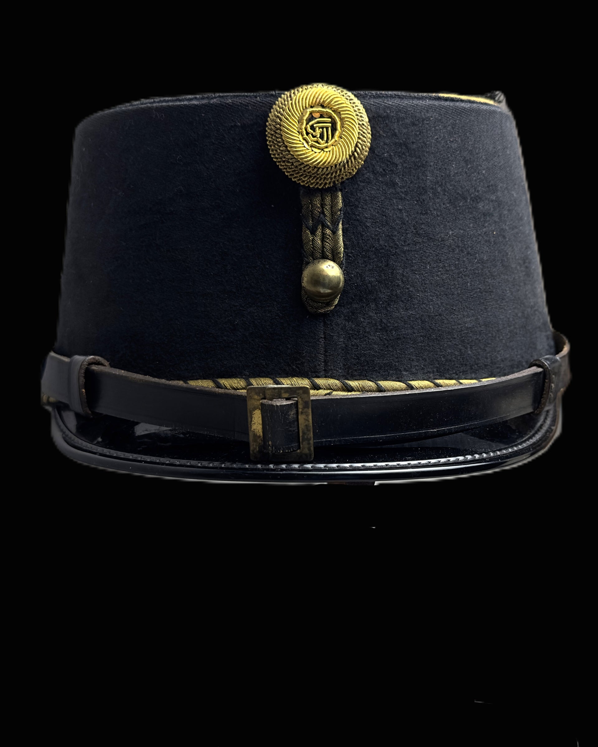 Named K.u.K. Black Stiff Officer's Cap With 1916 Plappert Portrait