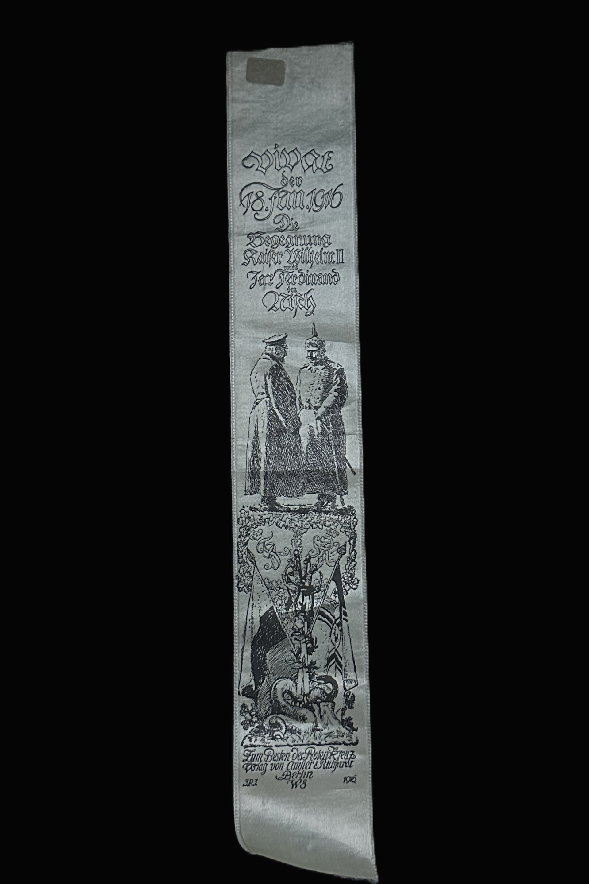 1916 German VIVAT Silk Fund-Raising Ribbon