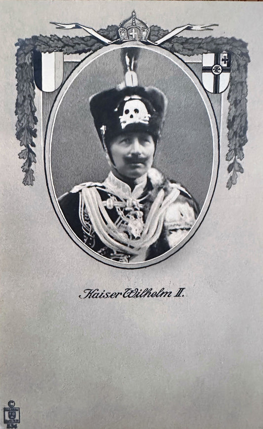 Prussian Postcard of Kaiser Wilhelm II in Hussar Uniform - Derrittmeister Militaria Group