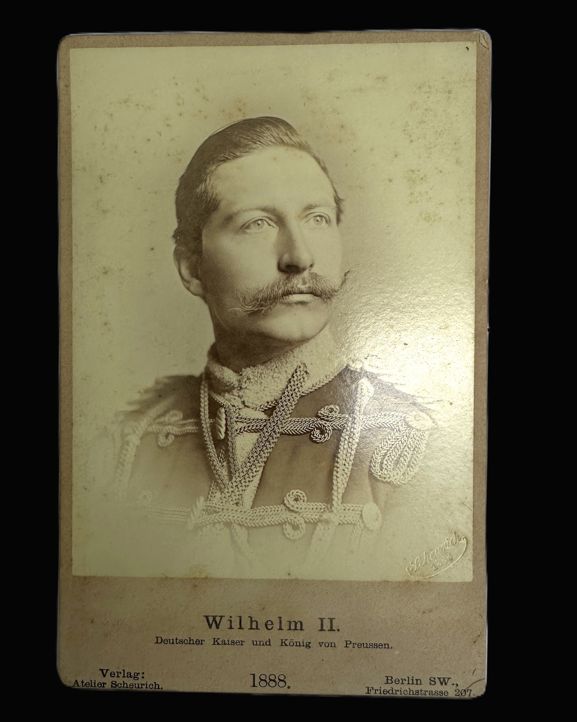 Kaiser Wilhelm II Original 1888 Cabinet Card Photograph Atelier Scheurich Berlin