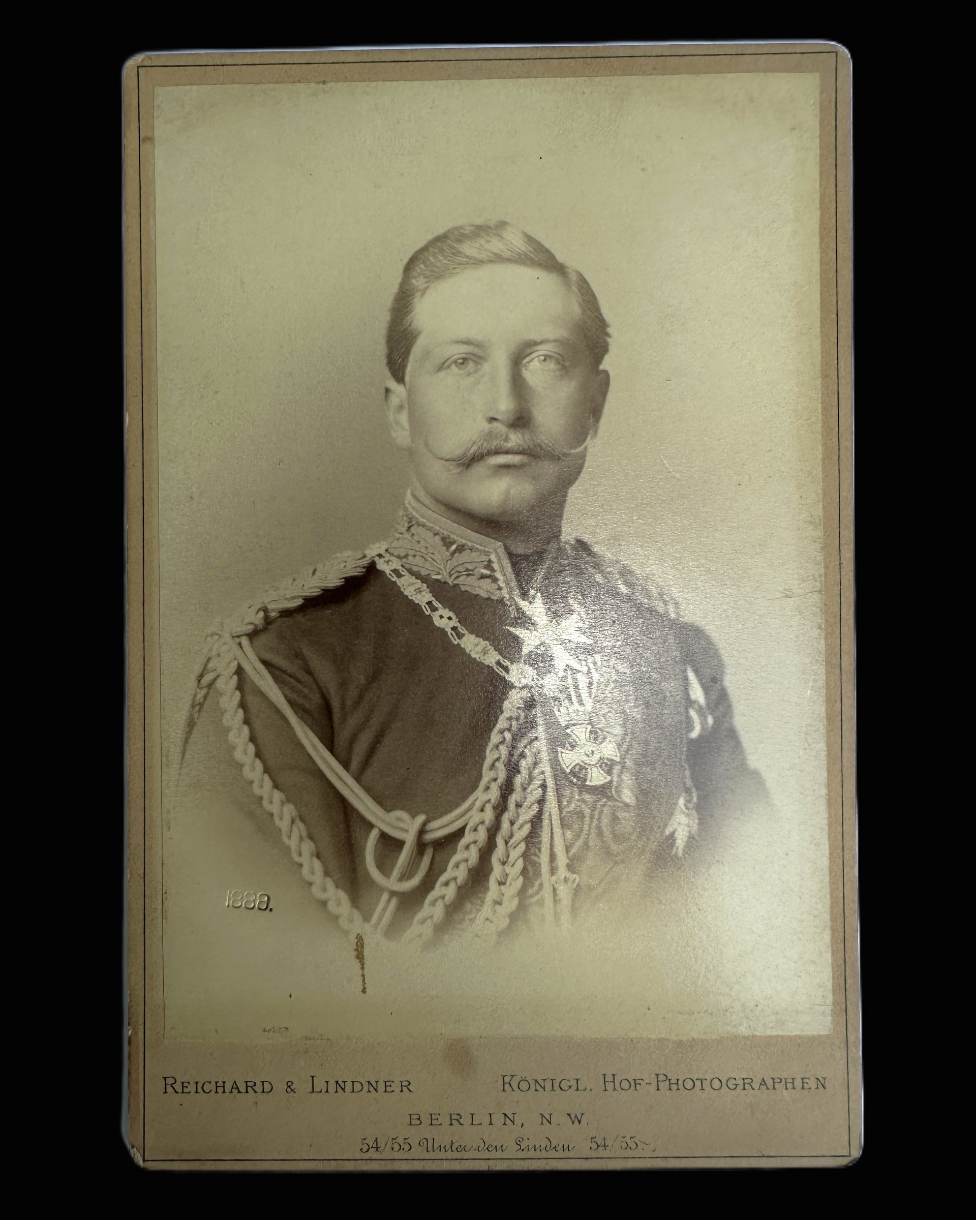 Kaiser Wilhelm II 1888 Cabinet Card Reichard &amp; Lindner Berlin Court Photographers