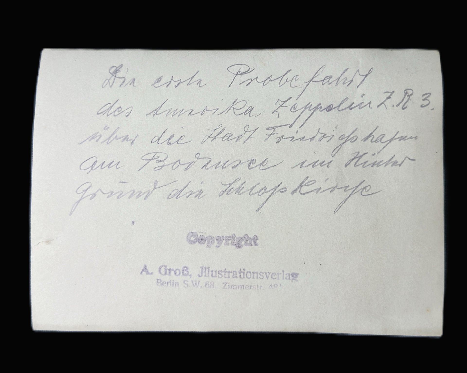 German Zeppelin LZ 126 ZR-3 Press Photo First Flight Friedrichshafen 1924
