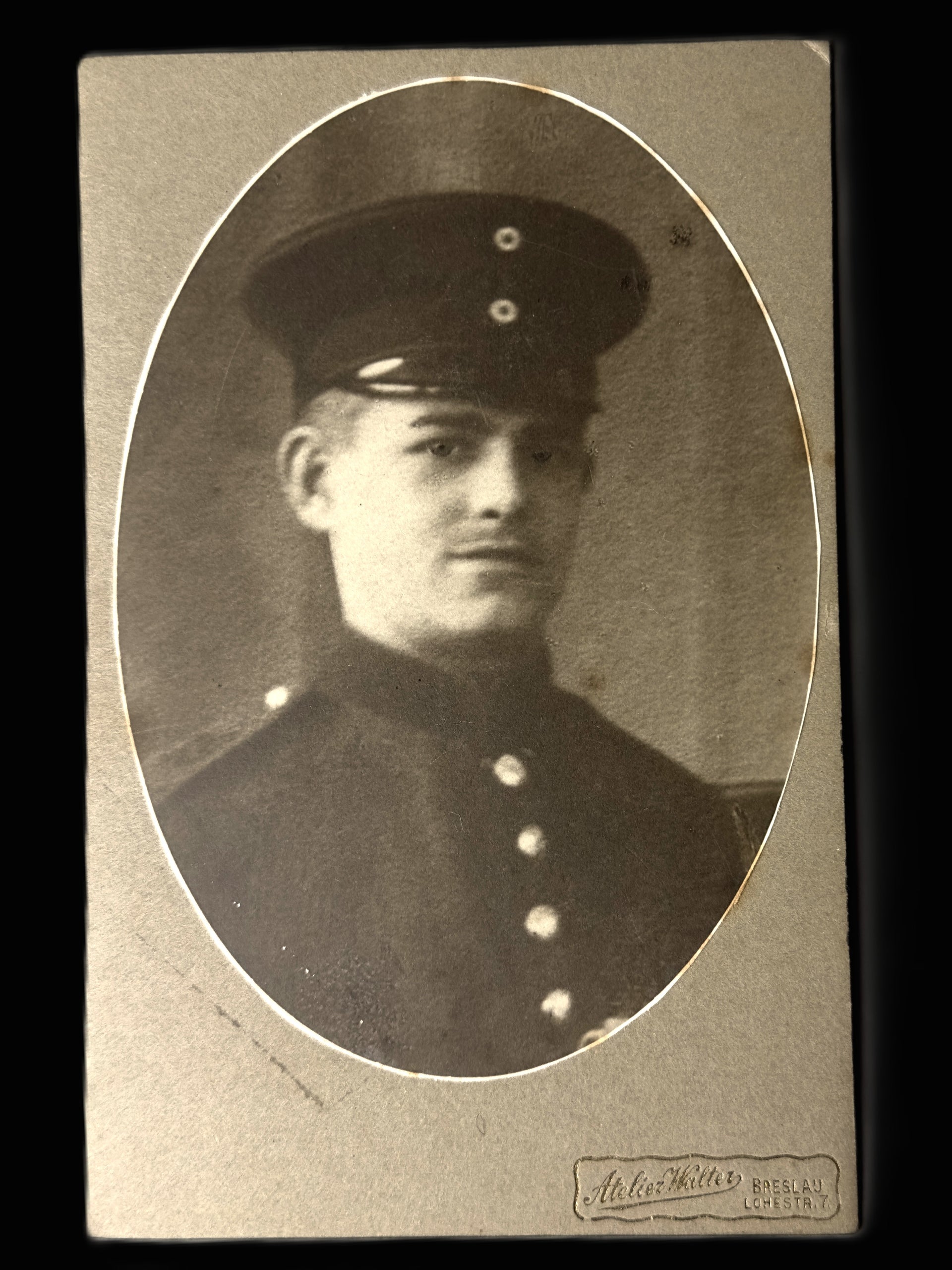 Imperial German Soldier Portrait Cabinet Photograph by Atelier Hülter, Breslau