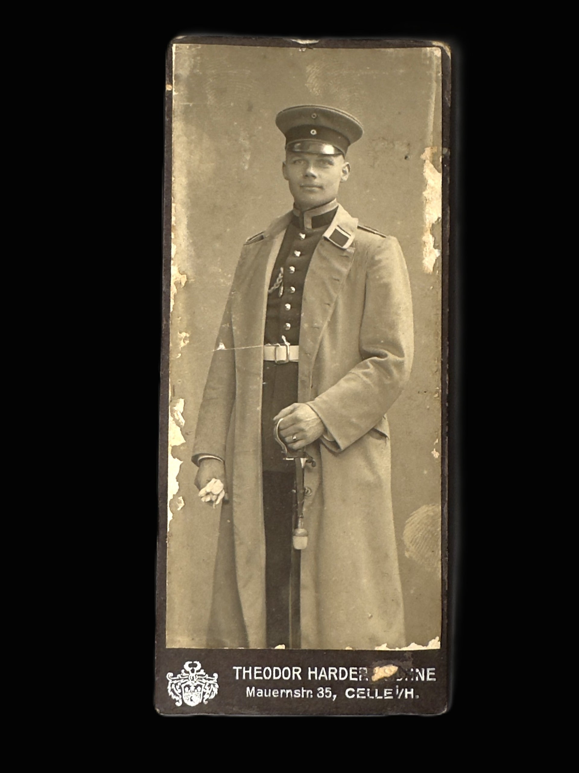 Imperial German Soldier Studio Portrait by Theodor Harder, Celle