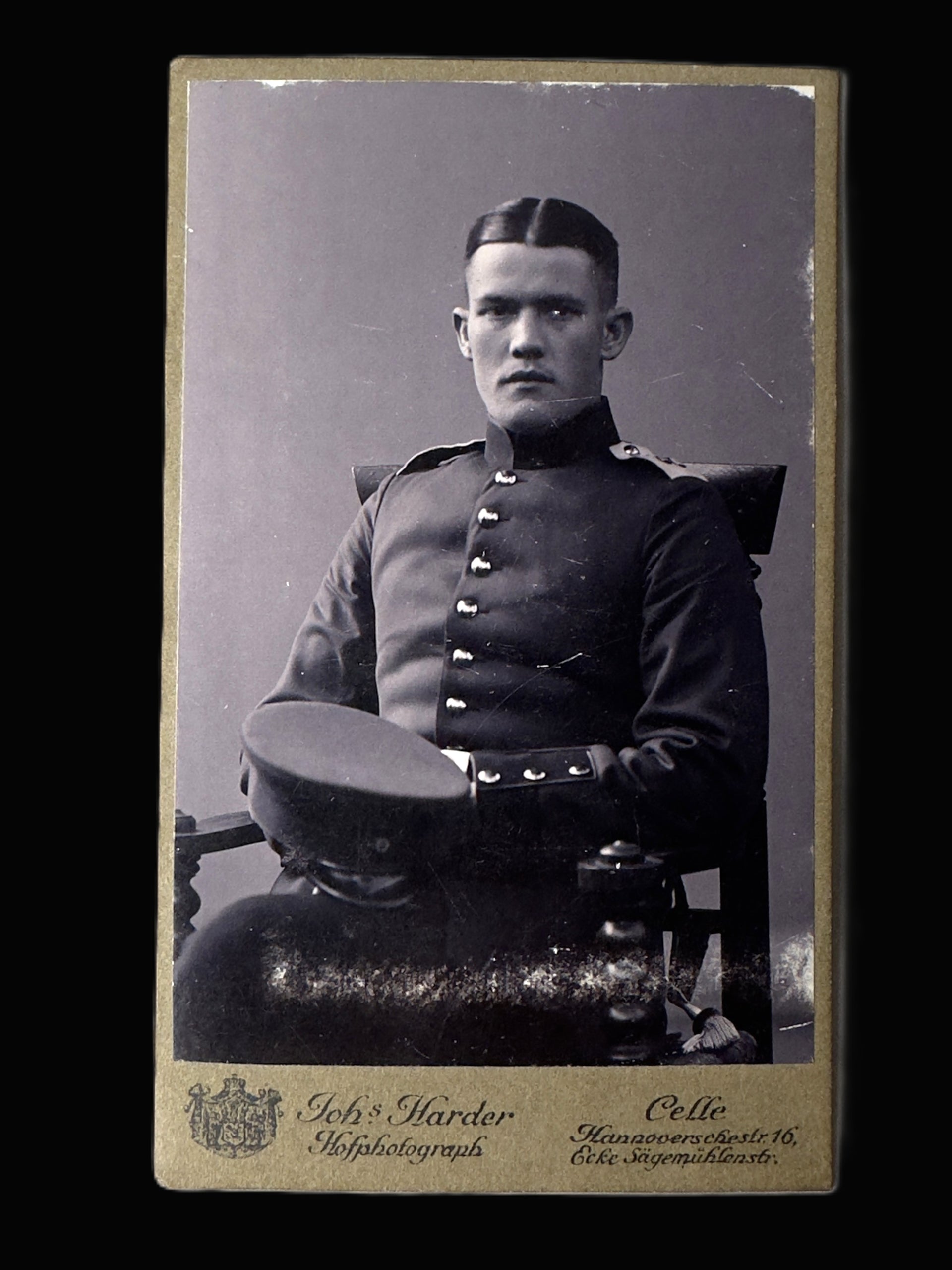Imperial German Soldier Cabinet Portrait by Johs. Harder, Celle
