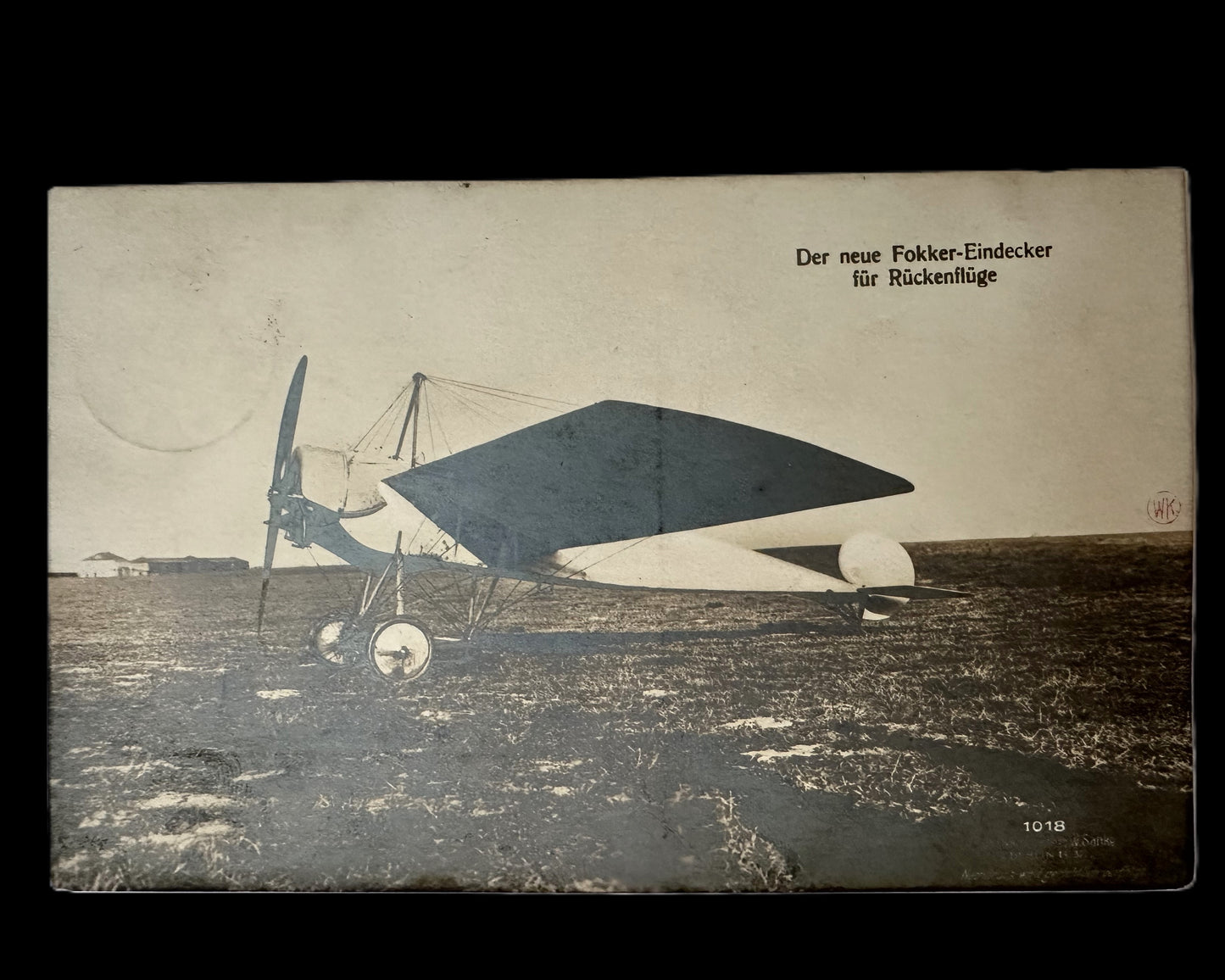 Rare 1916 Postcard Featuring the Fokker Eindecker - Early German Military Aviation