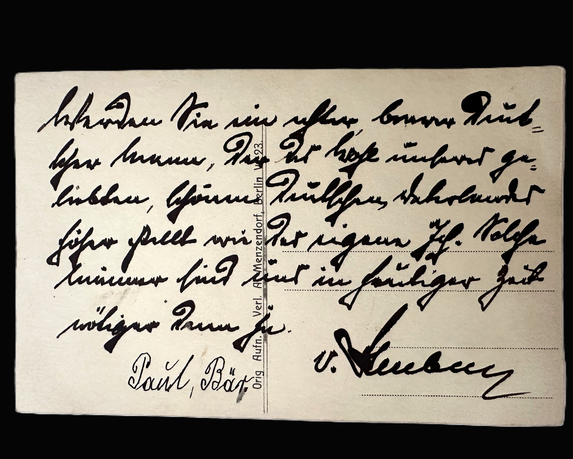 Autographed Postcard of German Officer von Heeßen