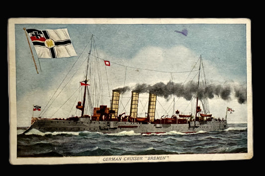 Postcard: German Cruiser "Bremen" - Early 20th Century