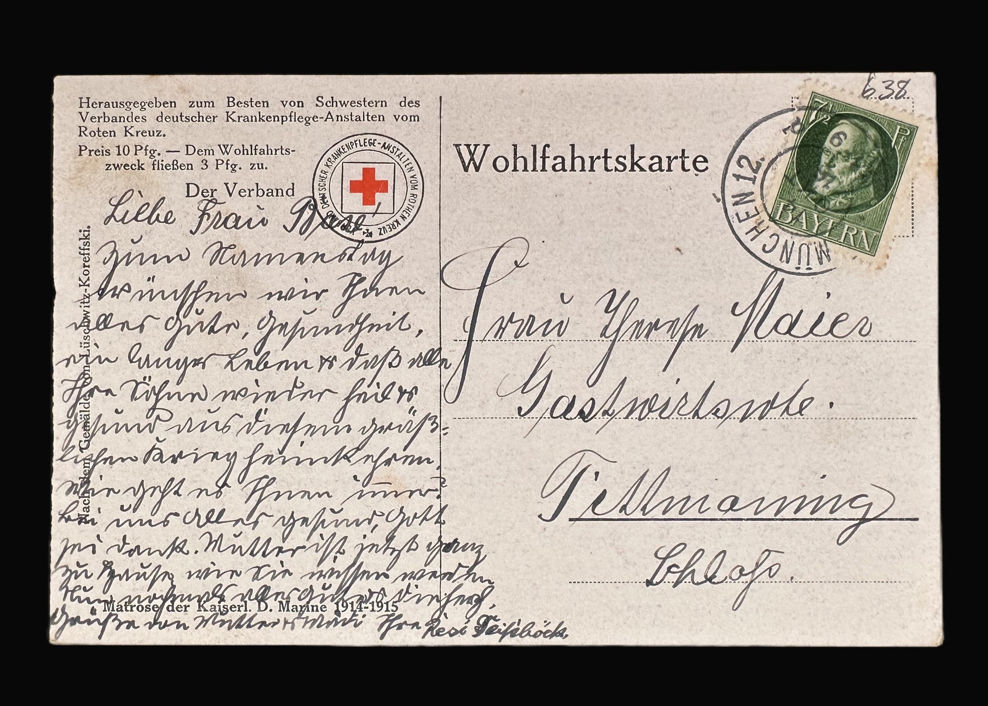 Red Cross "Matrose der Kaiserlichen Marine" Postcard (1914-1915)