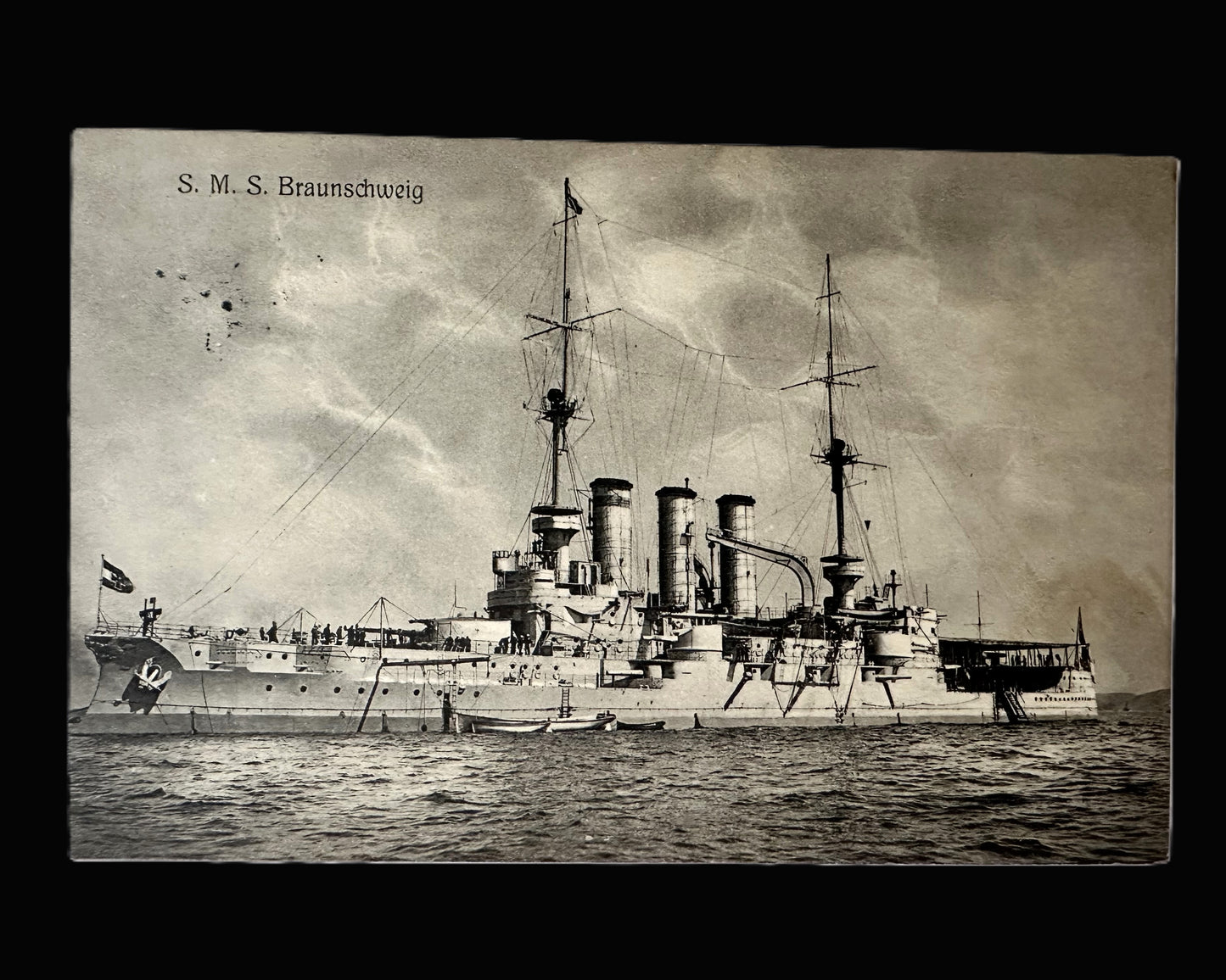 Imperial German Postcard Featuring SMS Braunschweig - Postmarked 1909