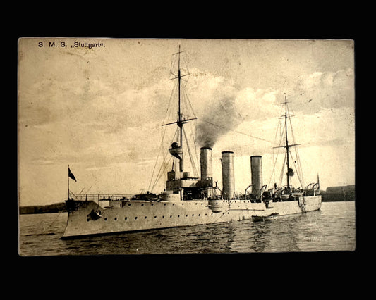 S.M.S. Stuttgart - Vintage German Imperial Navy Postcard