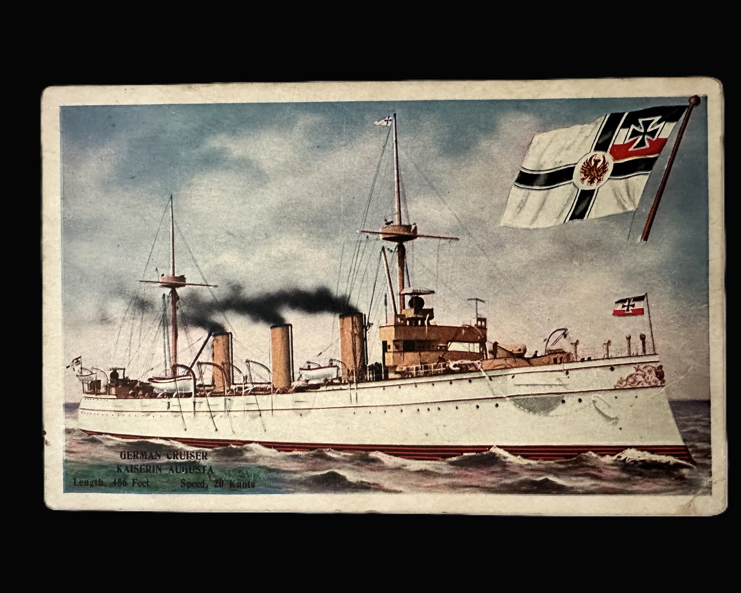 German Cruiser Kaiserin Augusta Postcard - Historical Naval Memorabilia