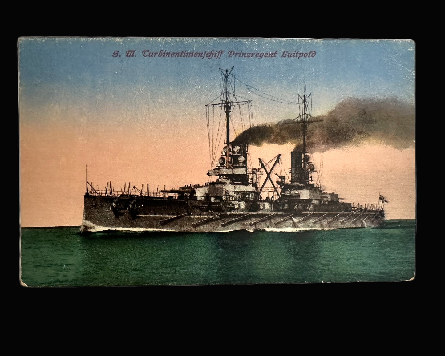 Postcard Featuring S.M.S. Prinzregent Luitpold Turbine Battleship