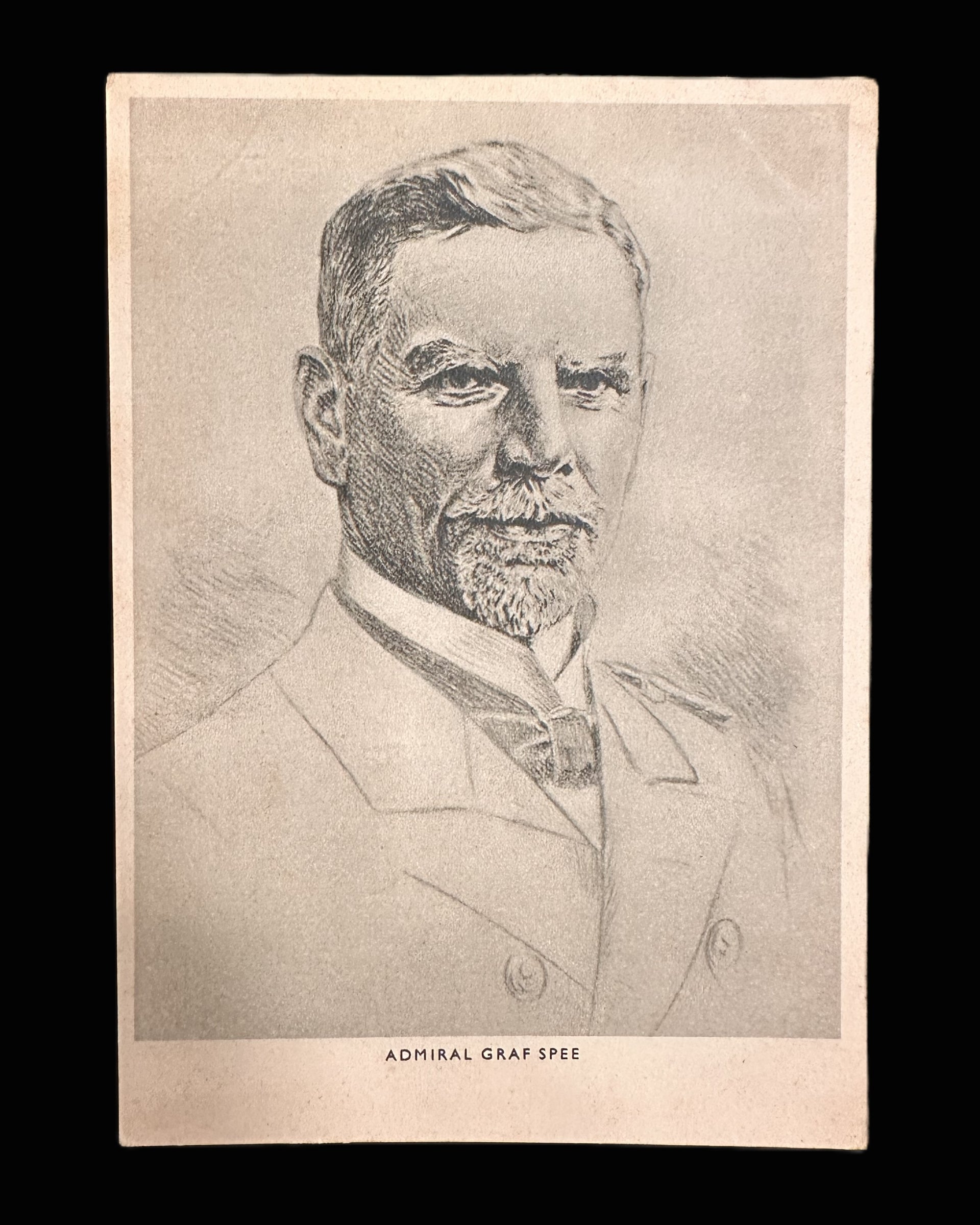 WWI German Postcard Portrait of Admiral Graf Spee