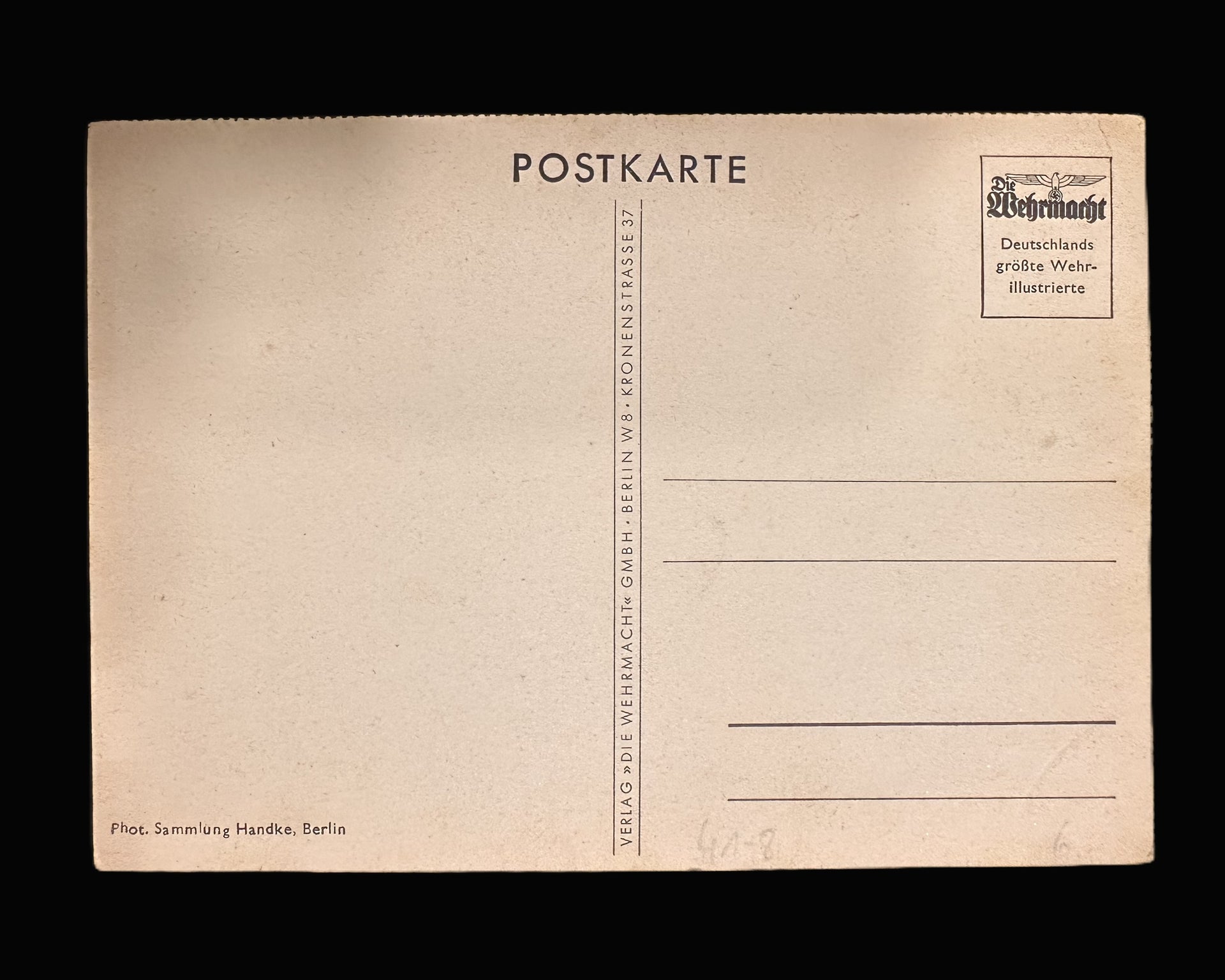 WWI German Postcard Portrait of Admiral Graf Spee