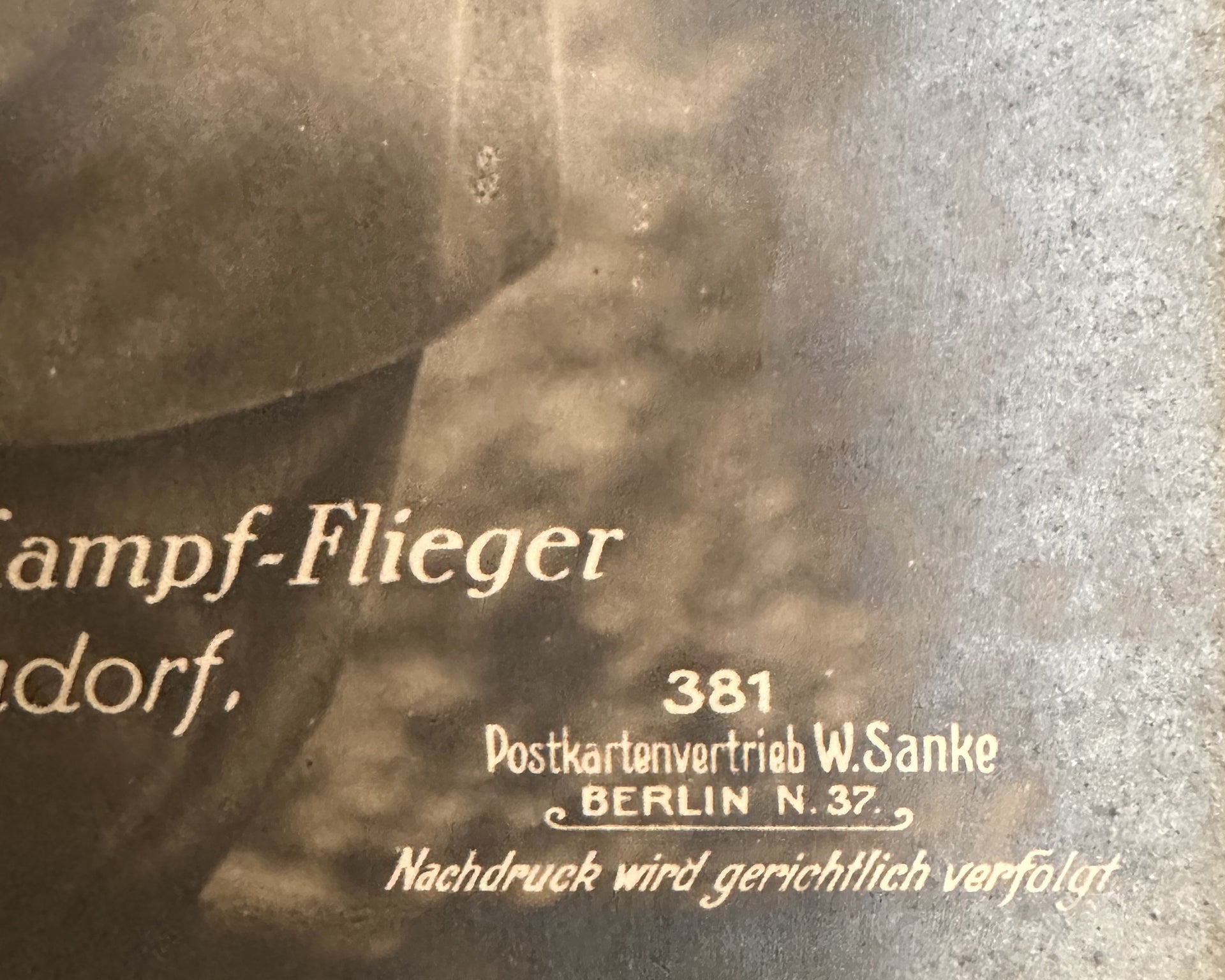 WWI German Air Service Sanke Postcard “Unser Erfolgreicher Kampf-Flieger” Höhndorf