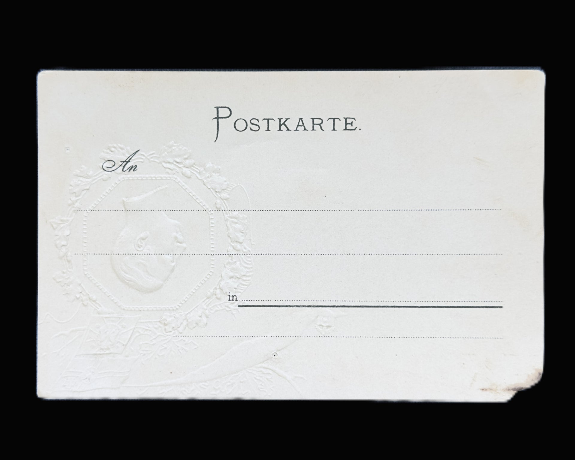 Imperial German Navy League Postcard SMS Iltis Kaiser Wilhelm II Embossed