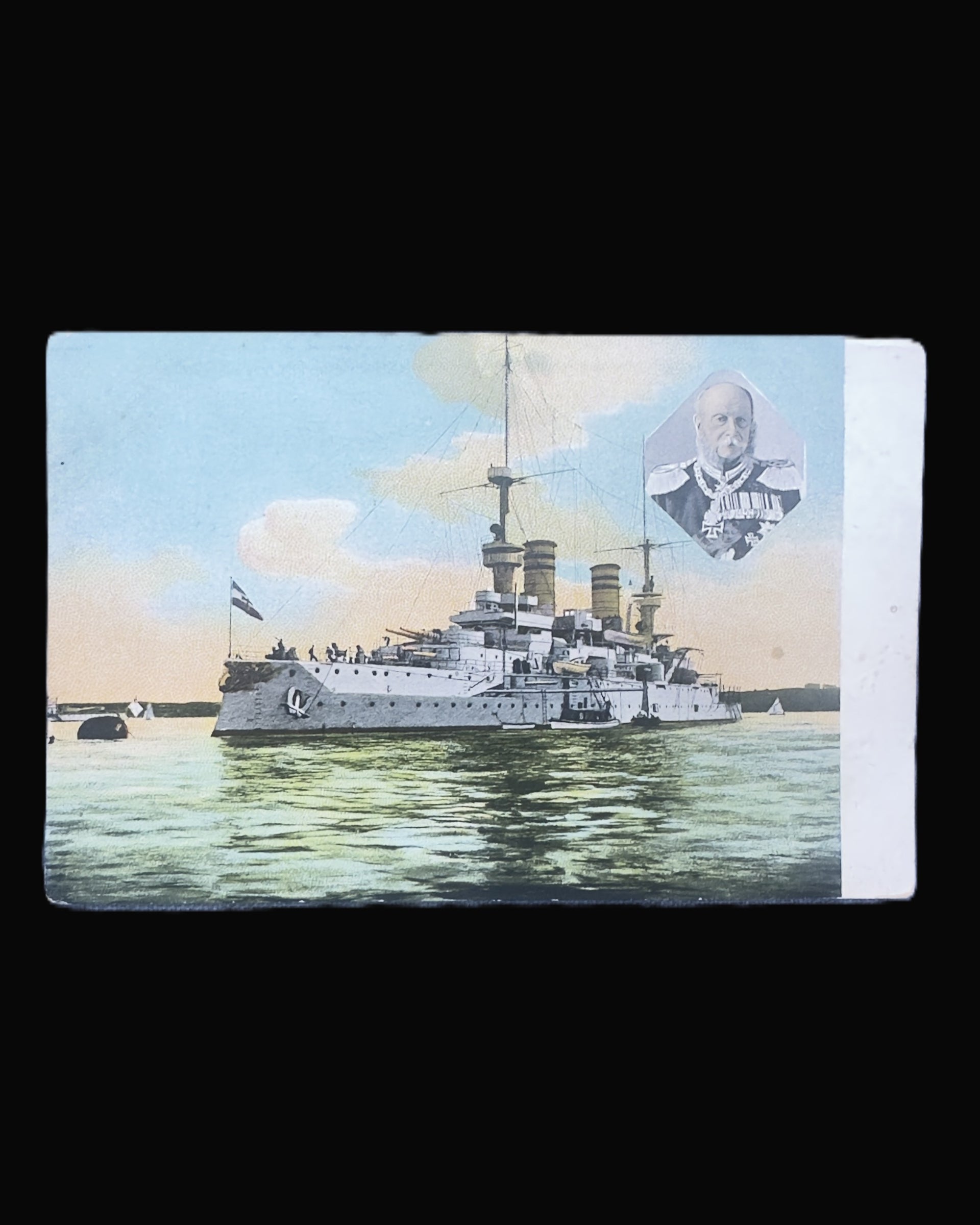 Imperial German Navy Postcard SMS Kaiser Wilhelm der Grosse Pre-Dreadnought