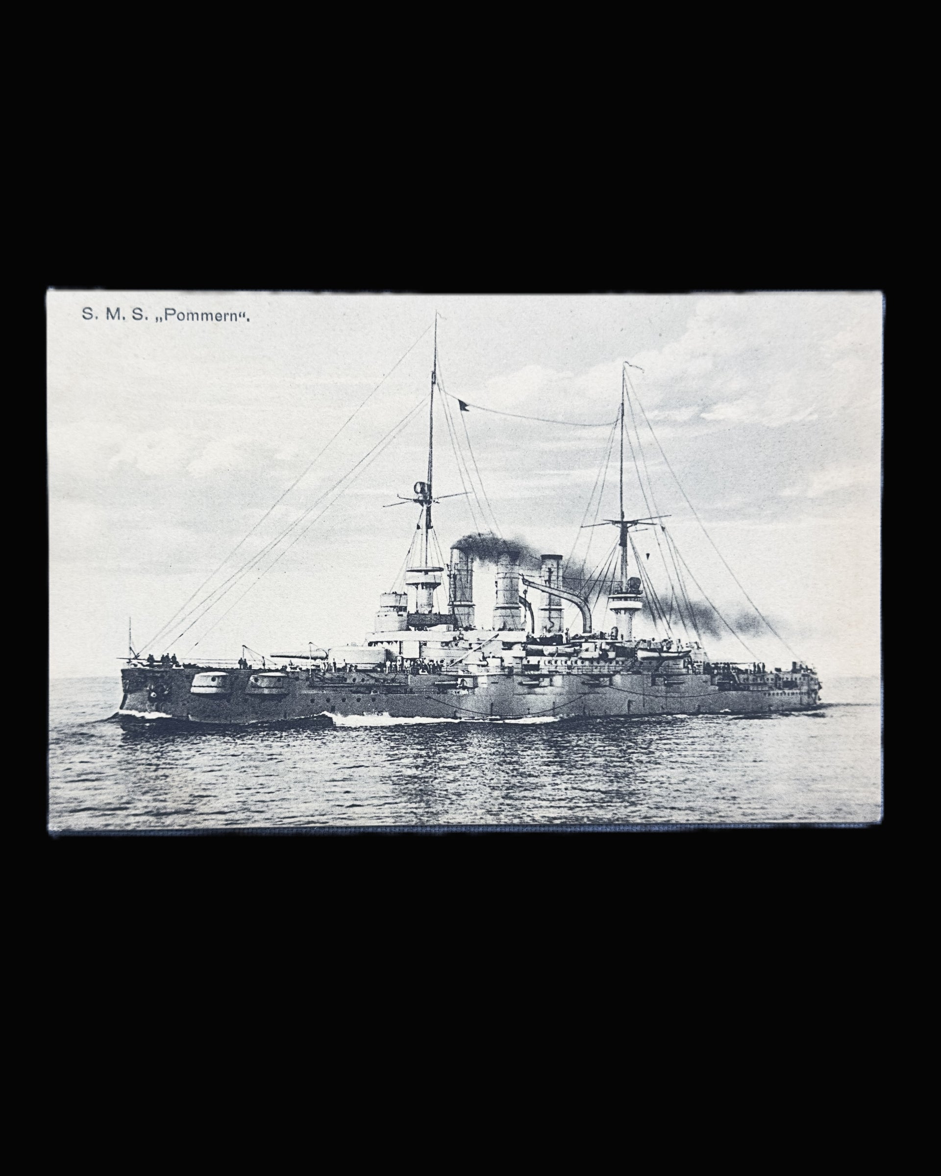 Imperial German Navy Postcard SMS Pommern Pre-Dreadnought Jutland Skagerrak