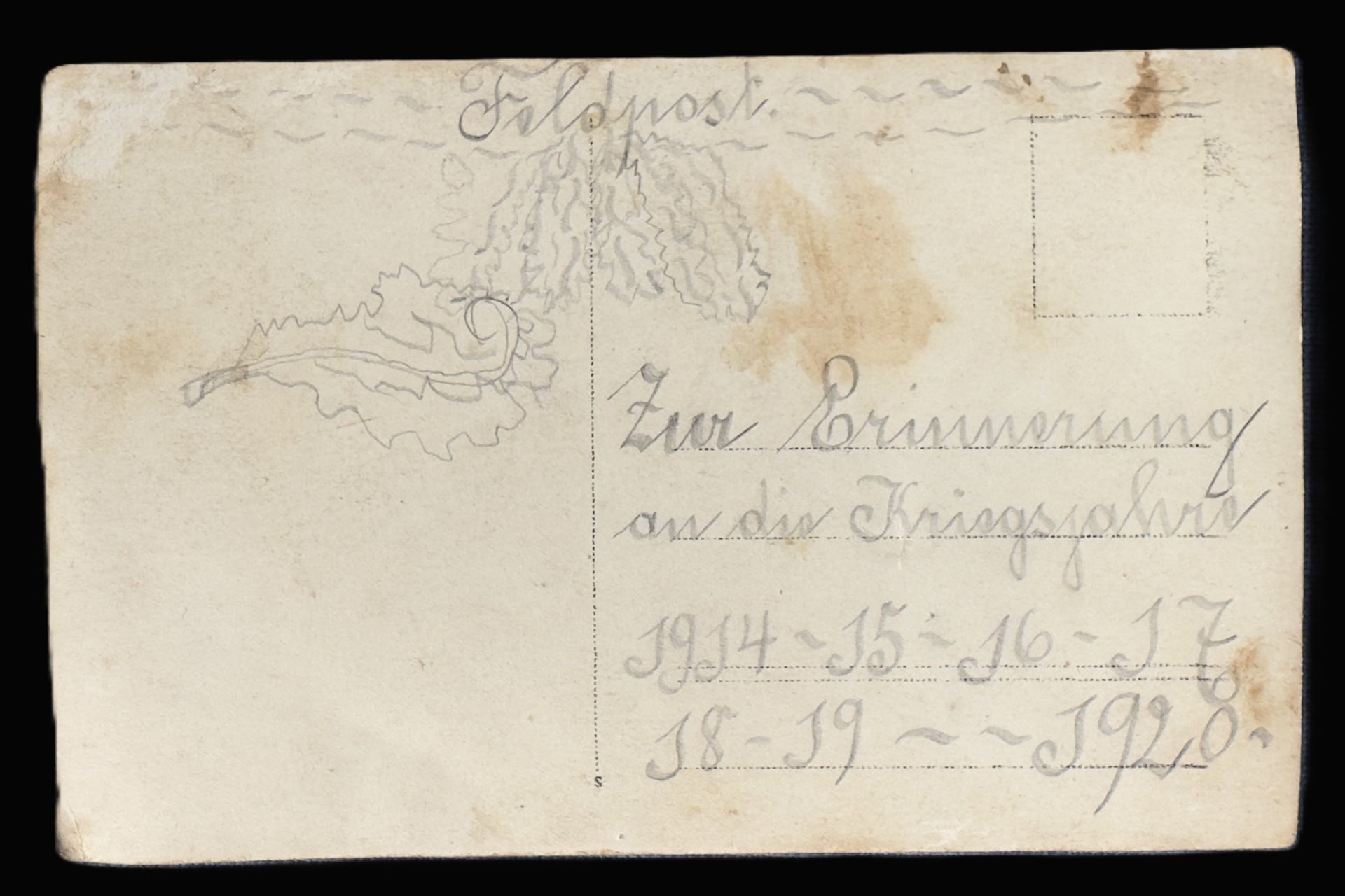 Imperial German WWI RPPC Soldiers Birch Fence Field Post 1914-1920 Inscribed