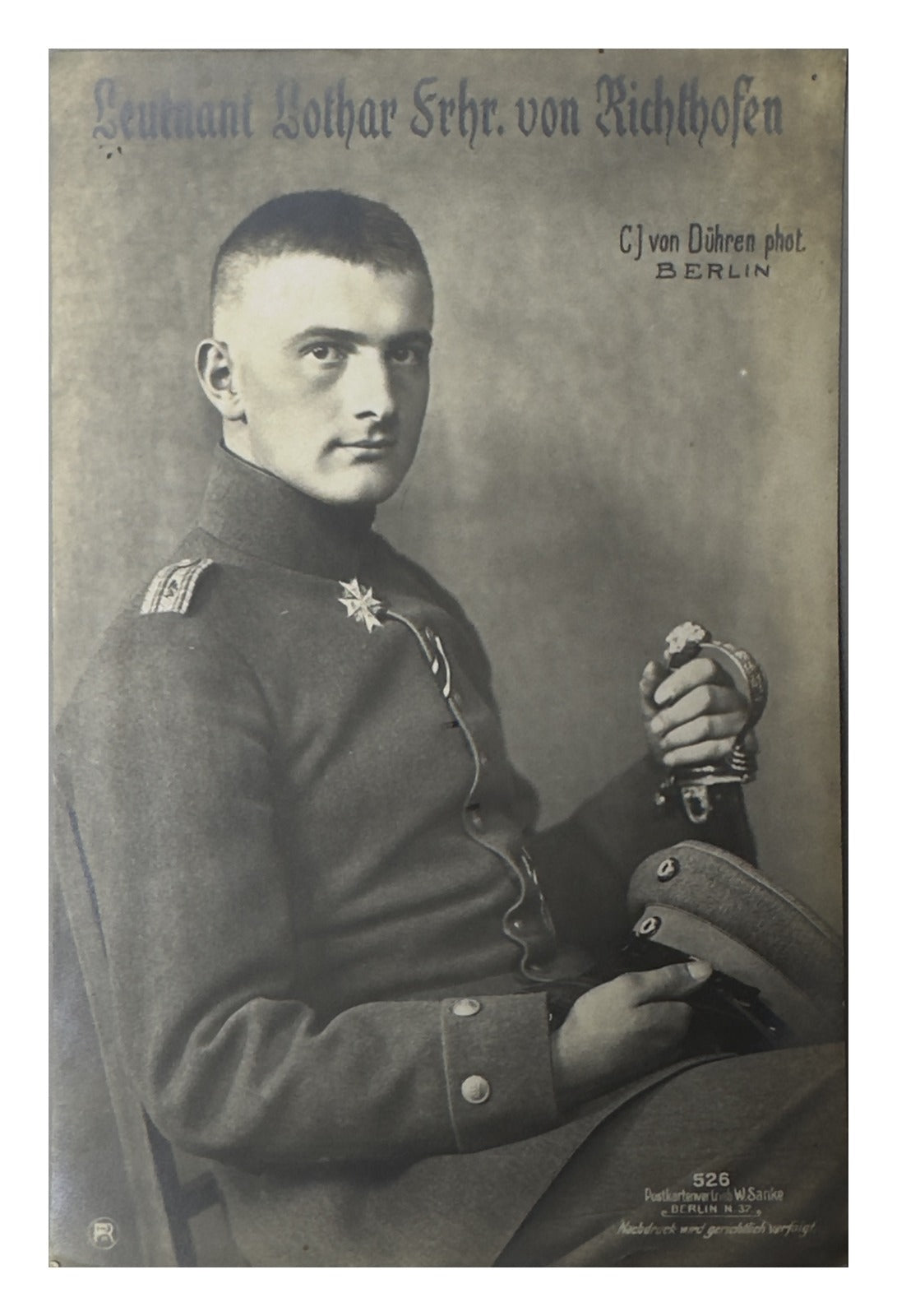 German WWI Sanke Postcard 526 Lothar Freiherr von Richthofen Jasta 11 Ace