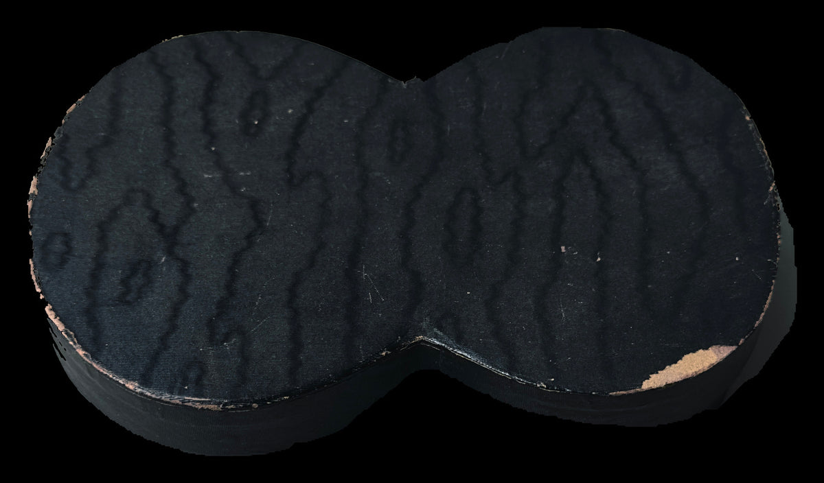 Epaulette Storage Box with Black Moire-Pattern Covering and Blue Interior