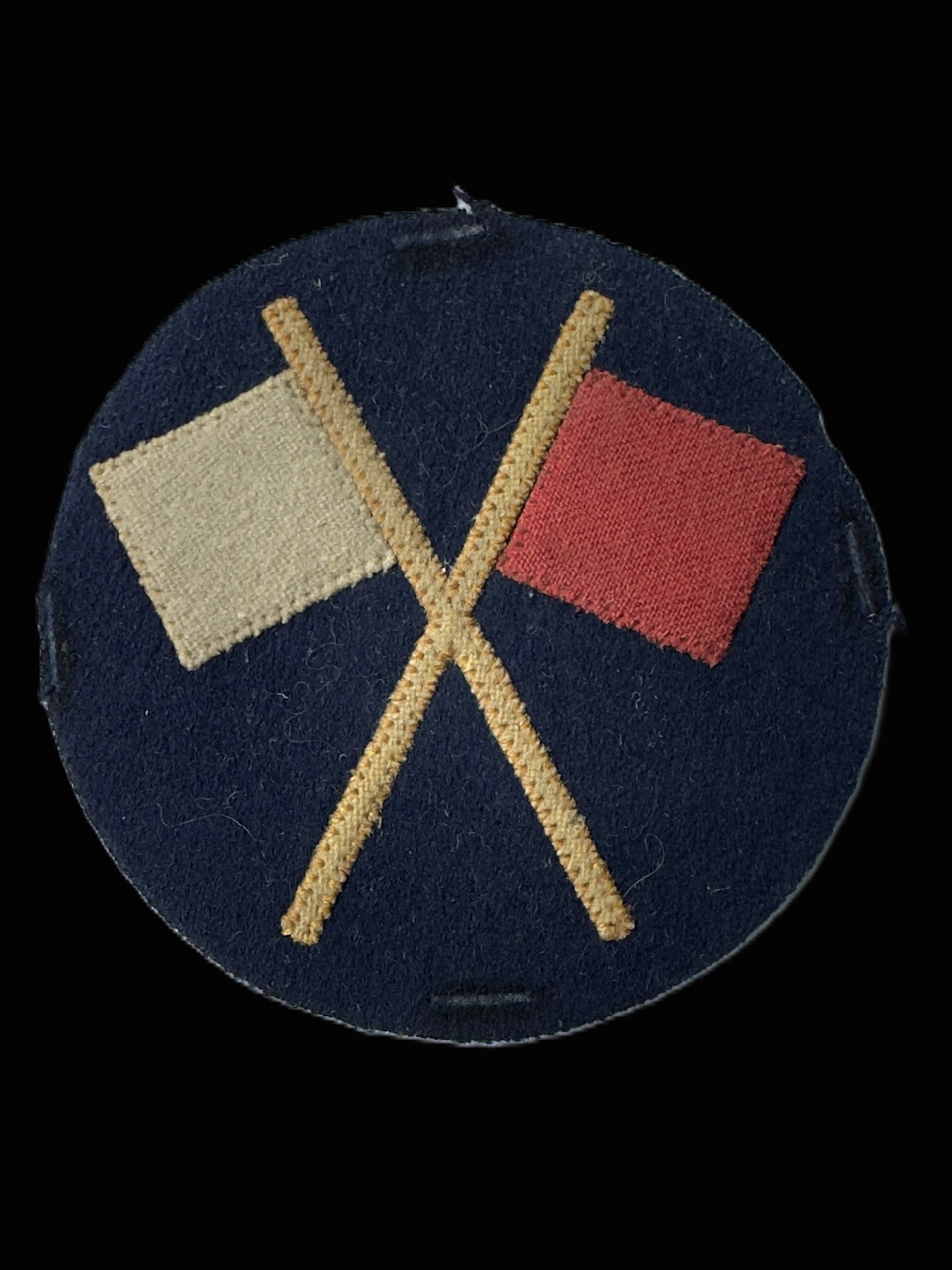 Imperial German Army Signals Sleeve Trade Patch Crossed Flags WWI