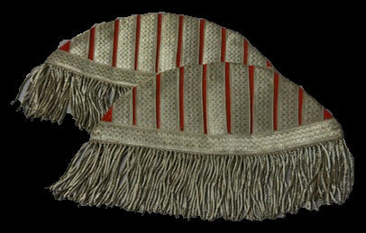 German Musician's Swallow's Nests Pair in Red with Silver-Colored Fringe
