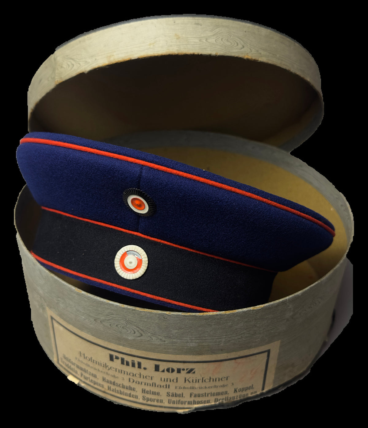 Hesse-Darmstadt Enlisted Artillery-Type Field Cap by Phil. Lorz with Box