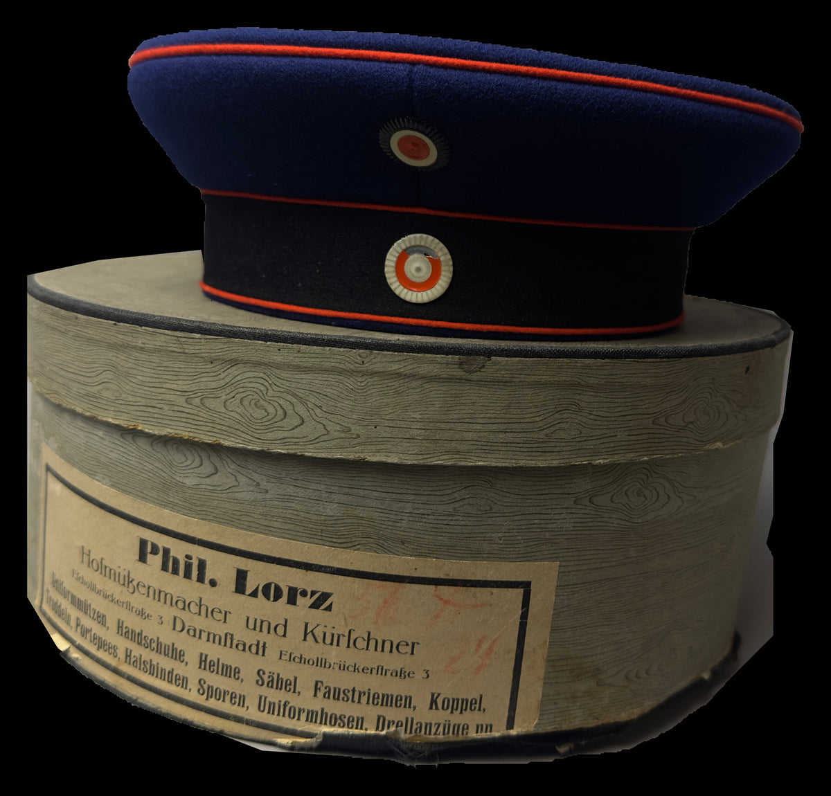 Hesse-Darmstadt Enlisted Artillery-Type Field Cap by Phil. Lorz with Box