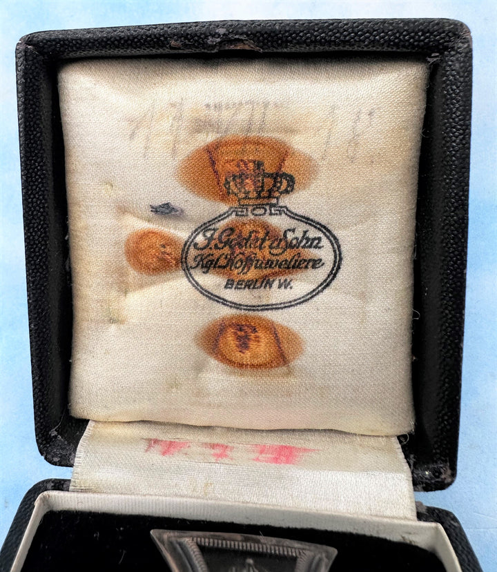 German 1914 Iron Cross 1st Class - J. Godet & Sohn - Vaulted - With Side Hooks - In the Original Presentation Case - Derrittmeister Militaria Group