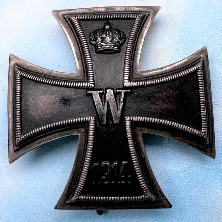 German 1914 Iron Cross 1st Class - J. Godet & Sohn - Vaulted - With Side Hooks - In the Original Presentation Case - Derrittmeister Militaria Group