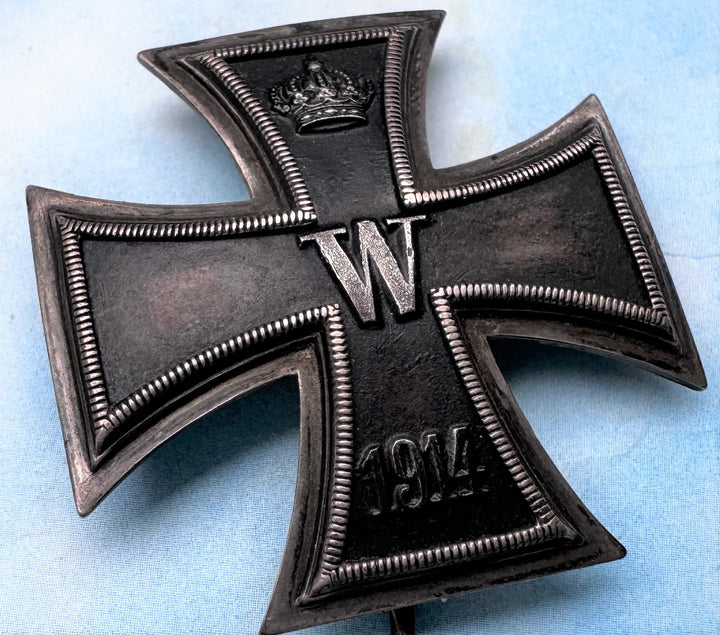 German 1914 Iron Cross 1st Class - J. Godet & Sohn - Vaulted - With Side Hooks - In the Original Presentation Case - Derrittmeister Militaria Group