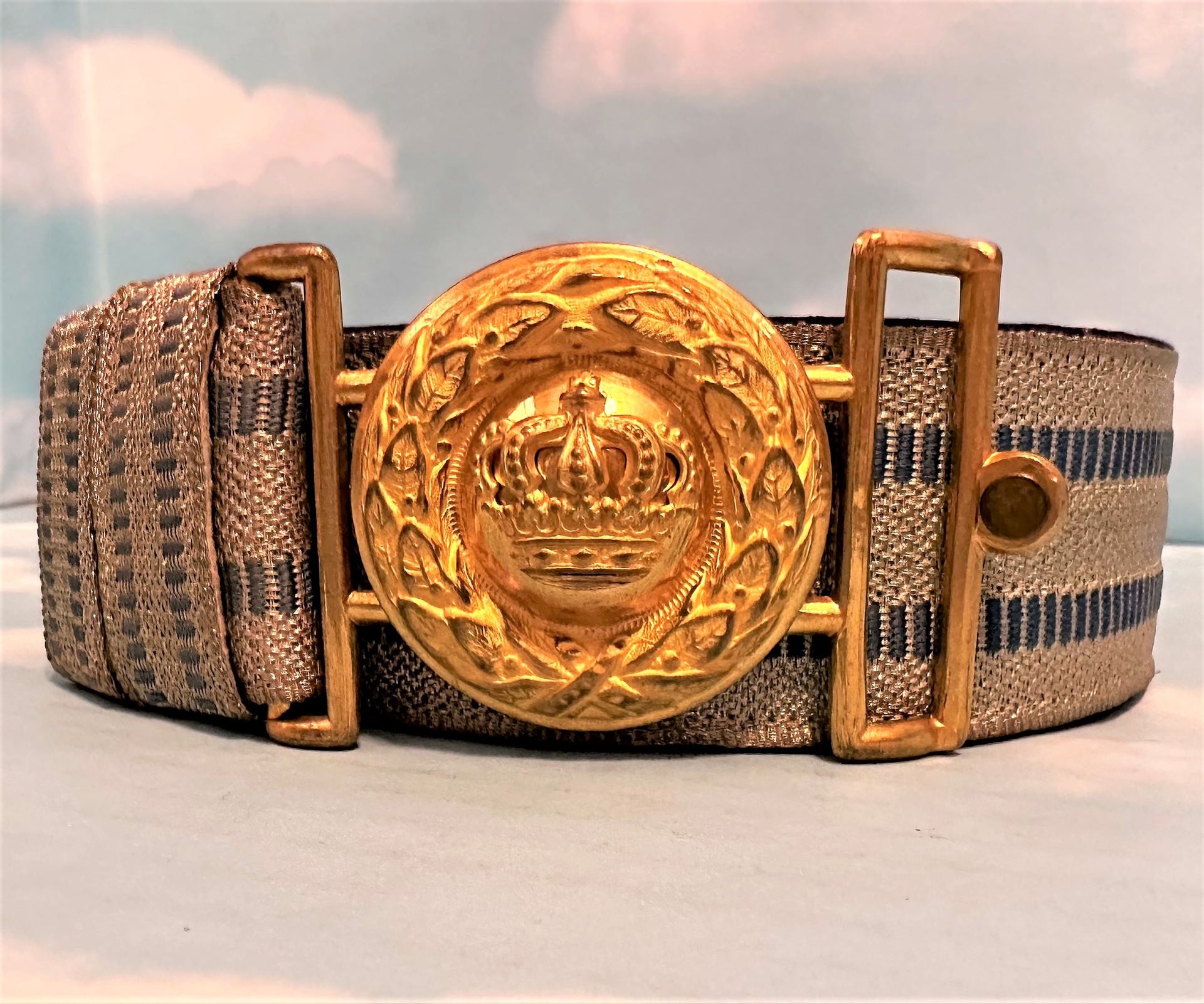 Bavarian Infanterie Officer's dress brocade belt and buckle - Derrittmeister Militaria Group