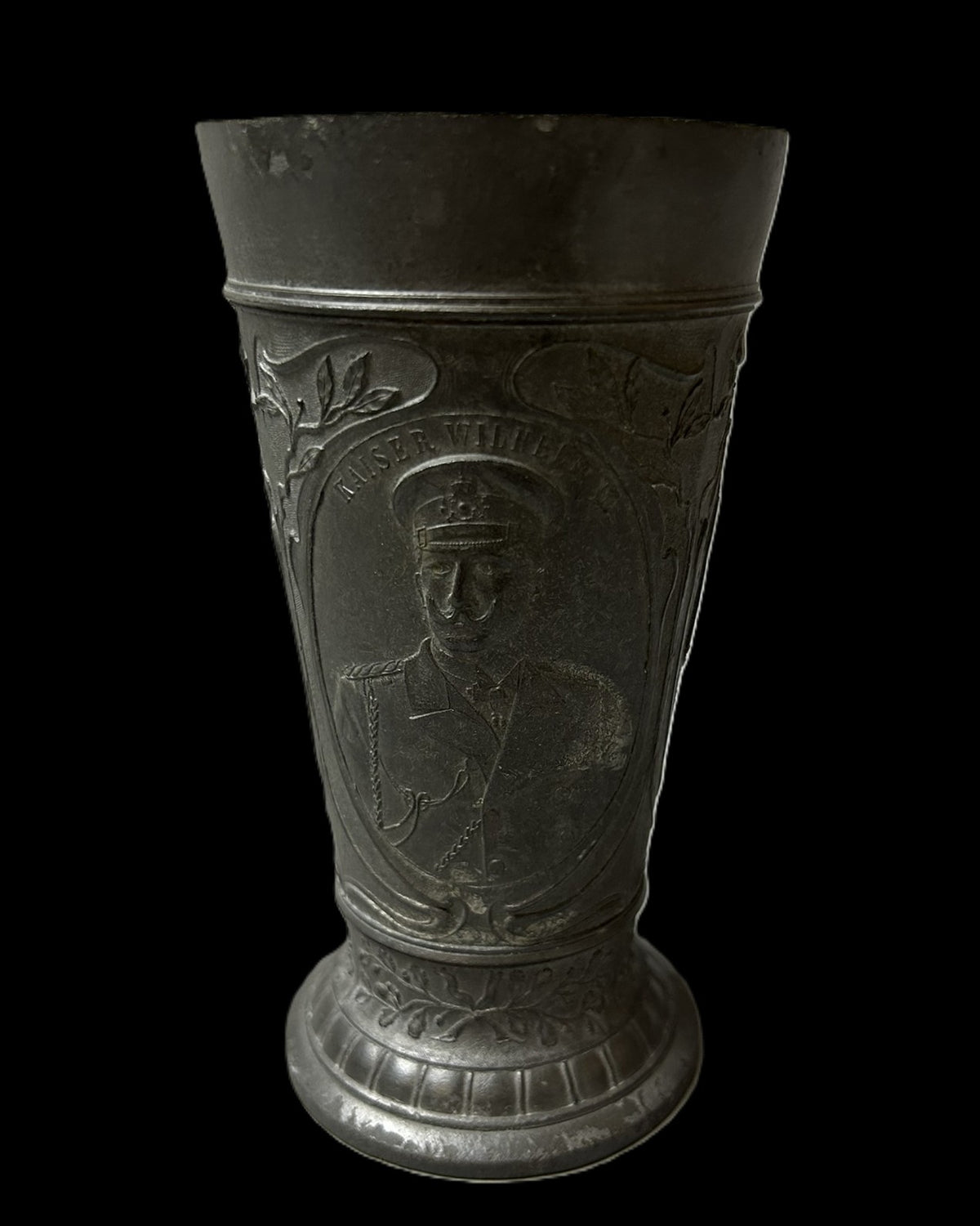 Imperial German Kaiser Wilhelm II Pewter Naval Souvenir Beaker