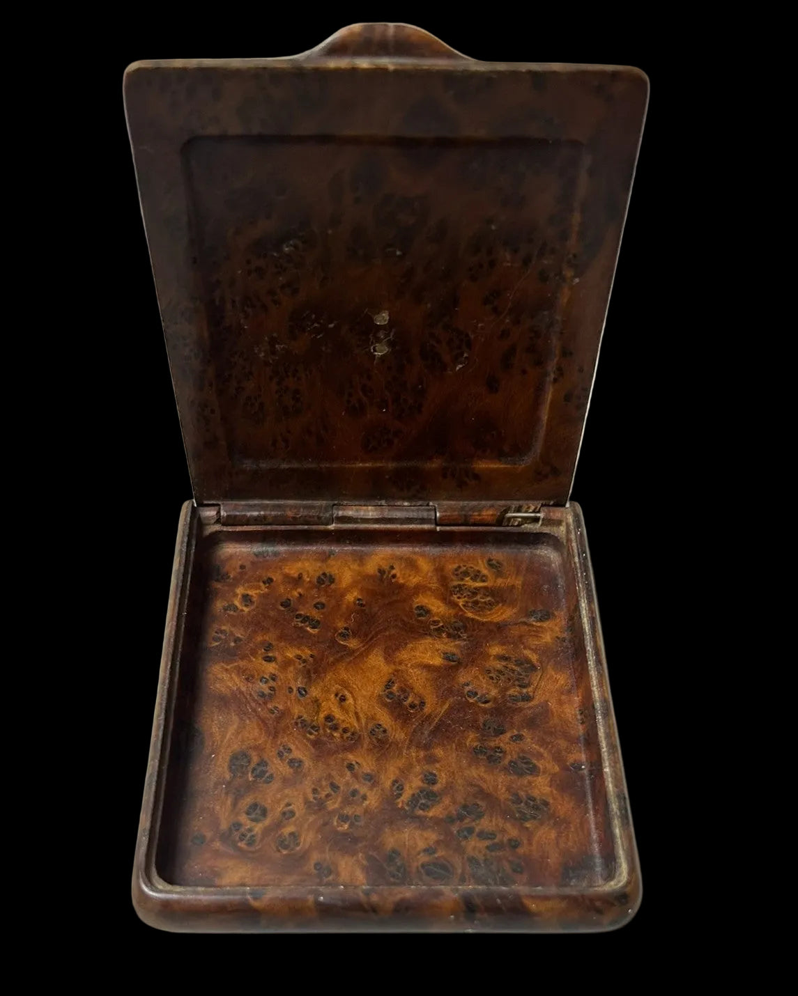 Imperial German U-Boat Badge Burl Wood Cigarette Case