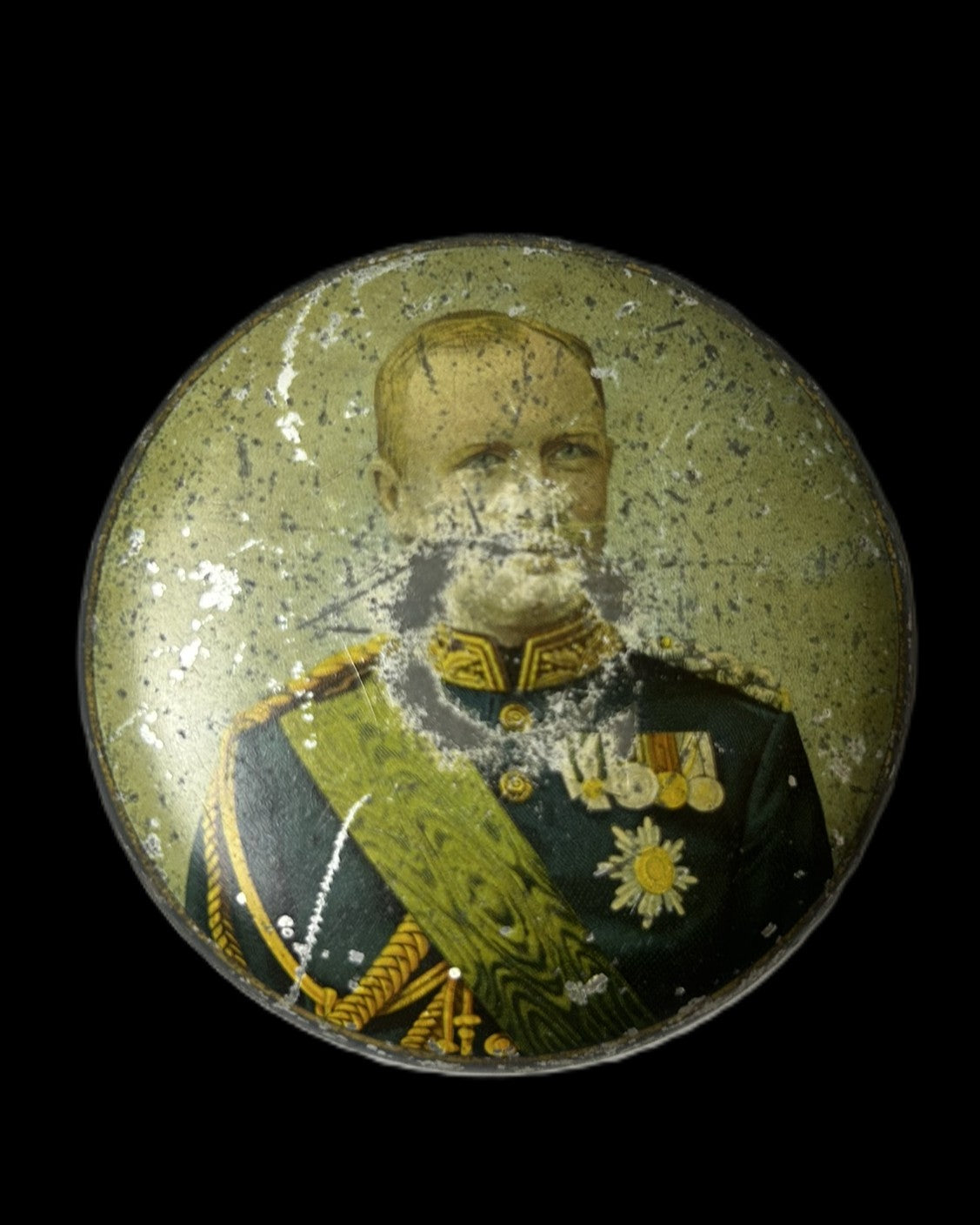 Saxon King Friedrich August III 1905 Meissen Commemorative Tin