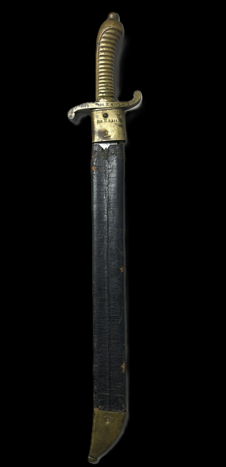Saxon M1871 Seitengewehr Bayonet Regt 101 with Leather Scabbard