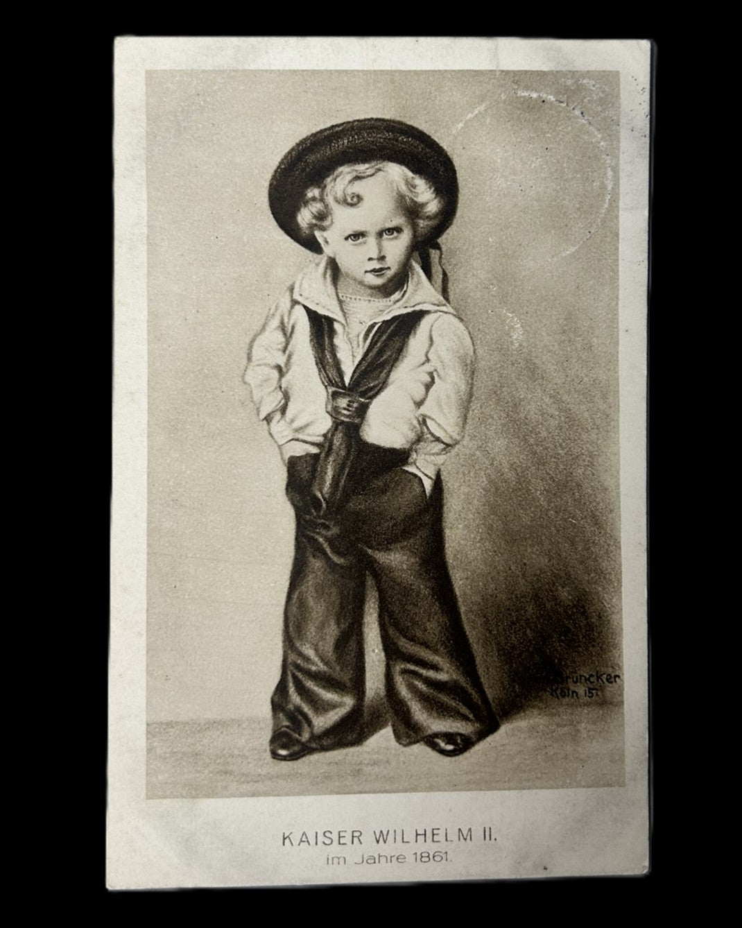 Kaiser Wilhelm II as a Child 1861 Imperial German Portrait Postcard