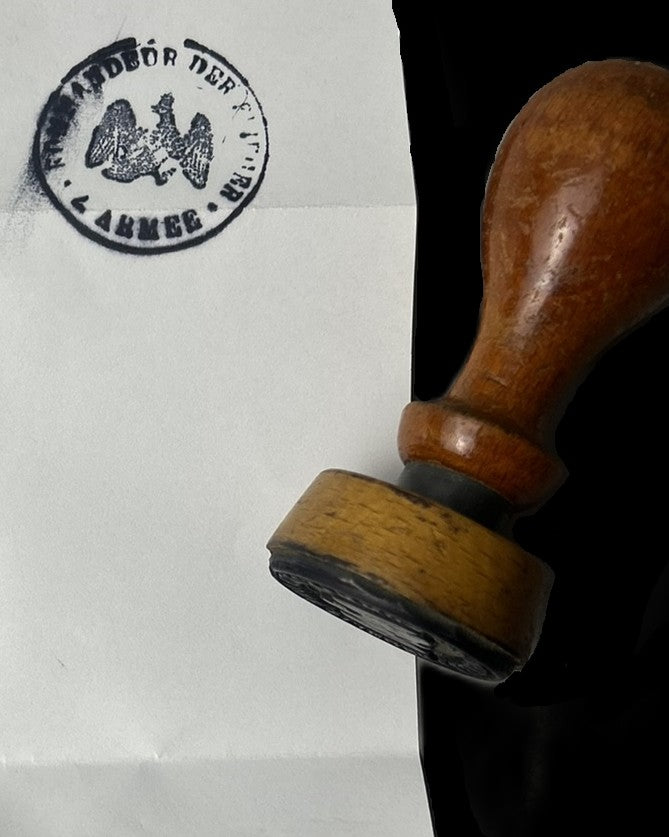 mperial German Prussian Official Rubber Stamp with Crowned Eagle