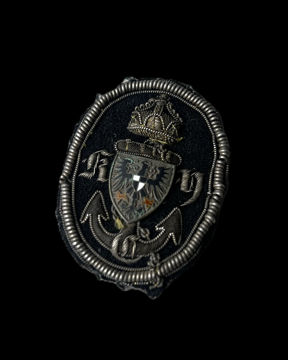 Prussian Kaiserlicher Yacht-Club Embroidered Cap Badge – Imperial Era