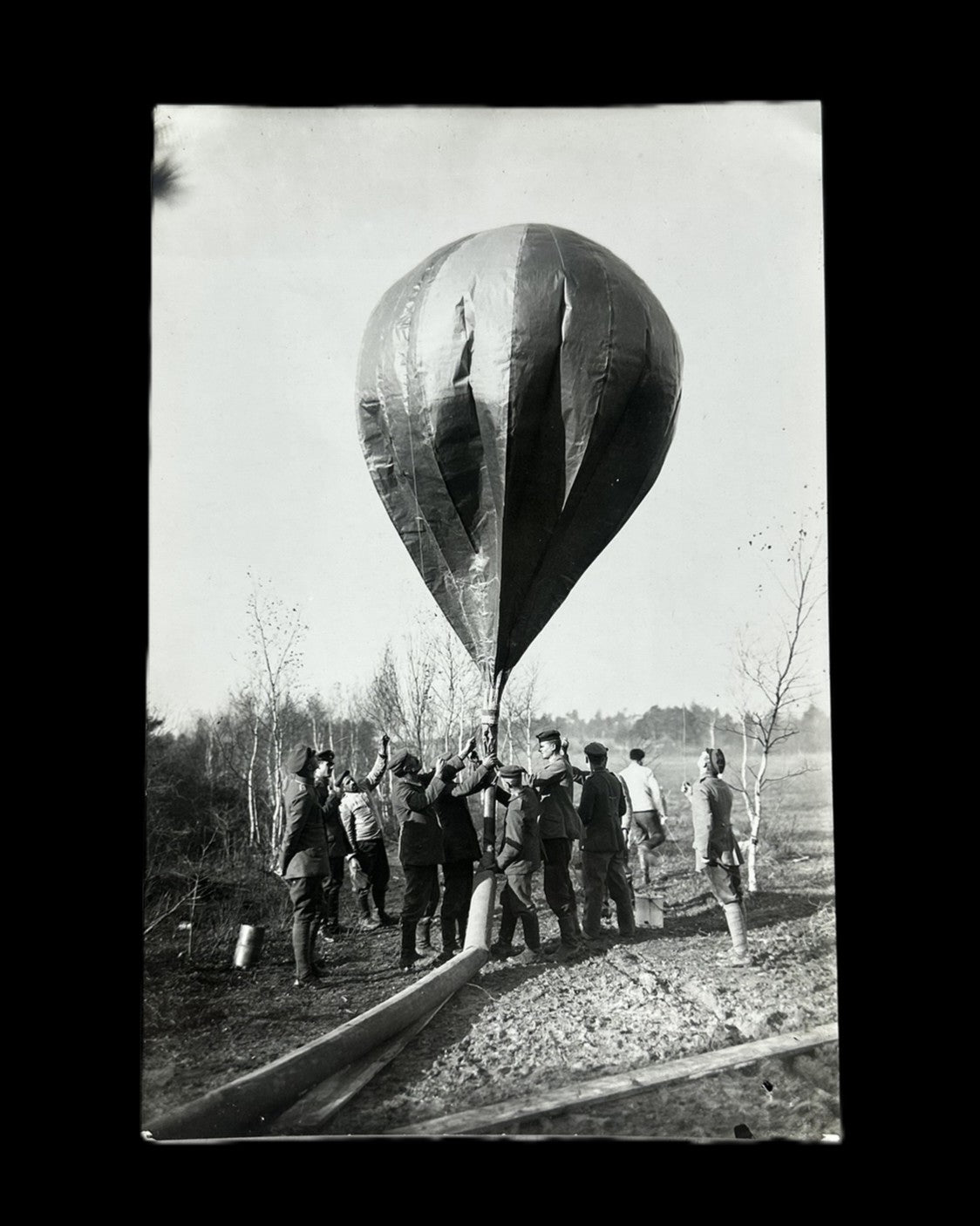WWI German Observation Balloon Inflation Original Photograph